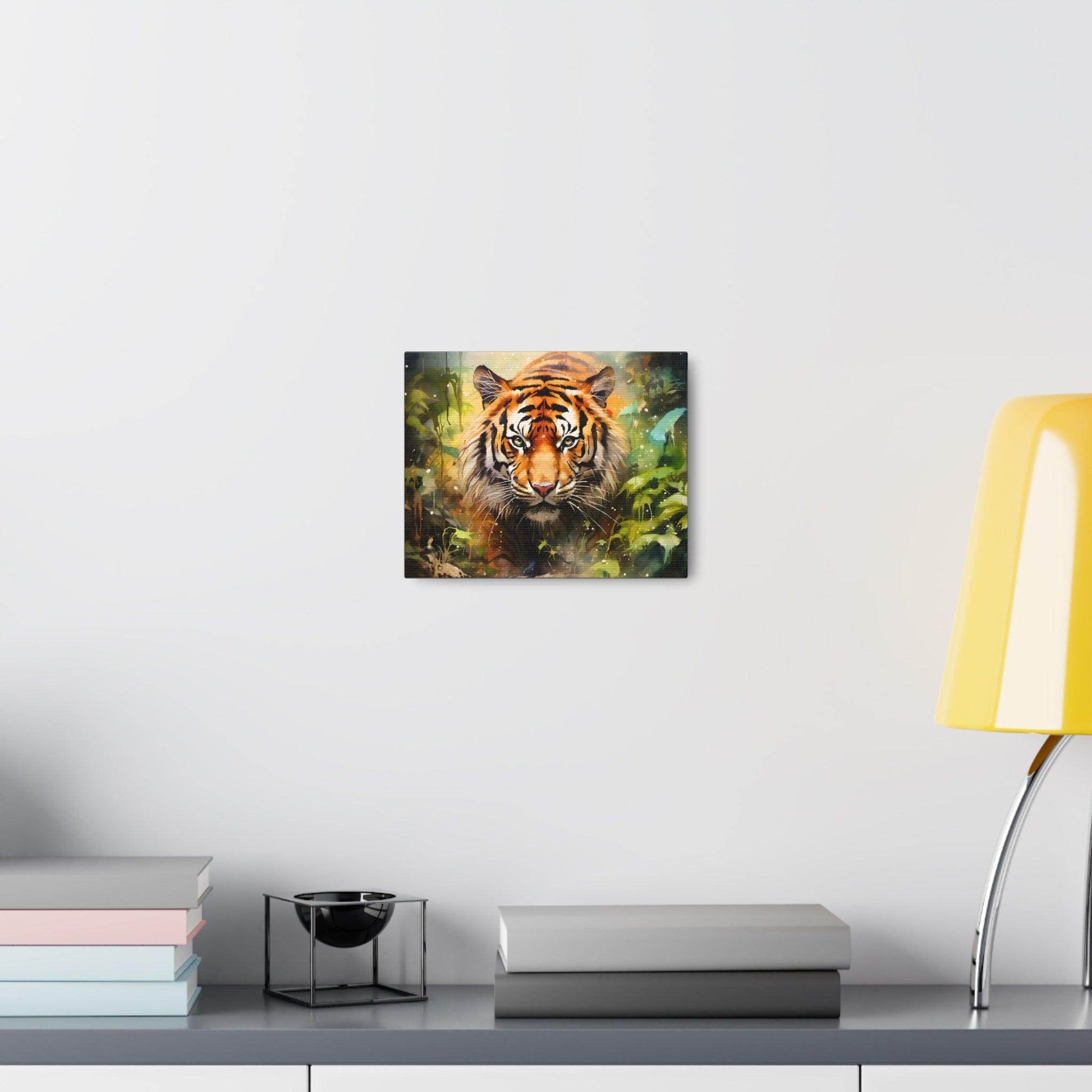 Watercolor Tiger In Nature Art Canvas Gallery Wraps Tiger Print Large Canvas Art Animal Wall Art minimalist Wall Art Lover Gift - Giftsmojo