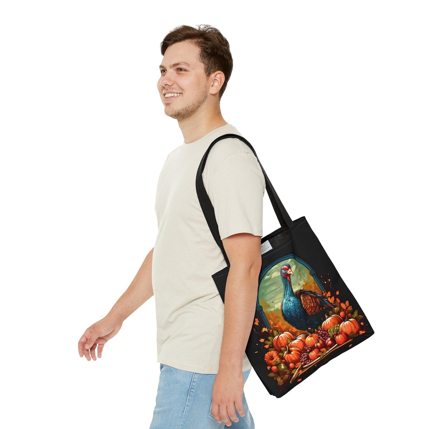 Happy Thanksgiving Bag Fall Bag Turkey Bag Pumpkin Tote Bag Cute Market Bag - Aesthetic Bag, Thanksgiving Gift, Mom Bag Canvas Bag
