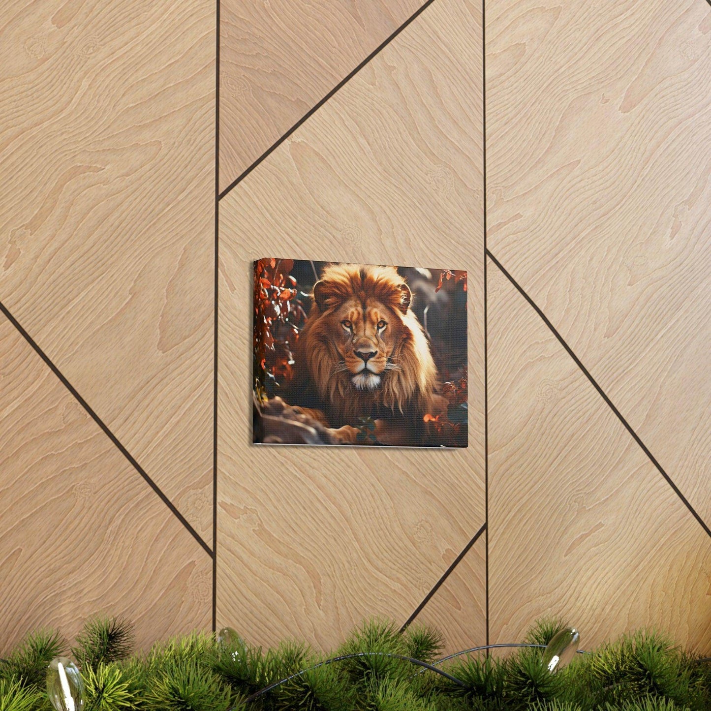 Lion In Nature Art Canvas Gallery Wraps Lion Print Large Canvas Art Animal Wall Art minimalist Wall Art Lover Gift - Giftsmojo