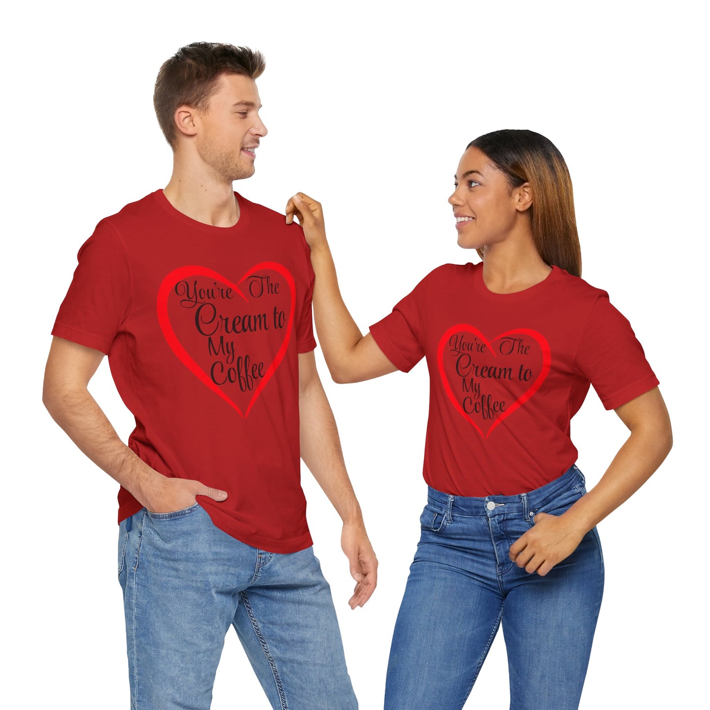 Funny Couple Tee - Unisex Jersey Short Sleeve Tee - Cream to my Coffee