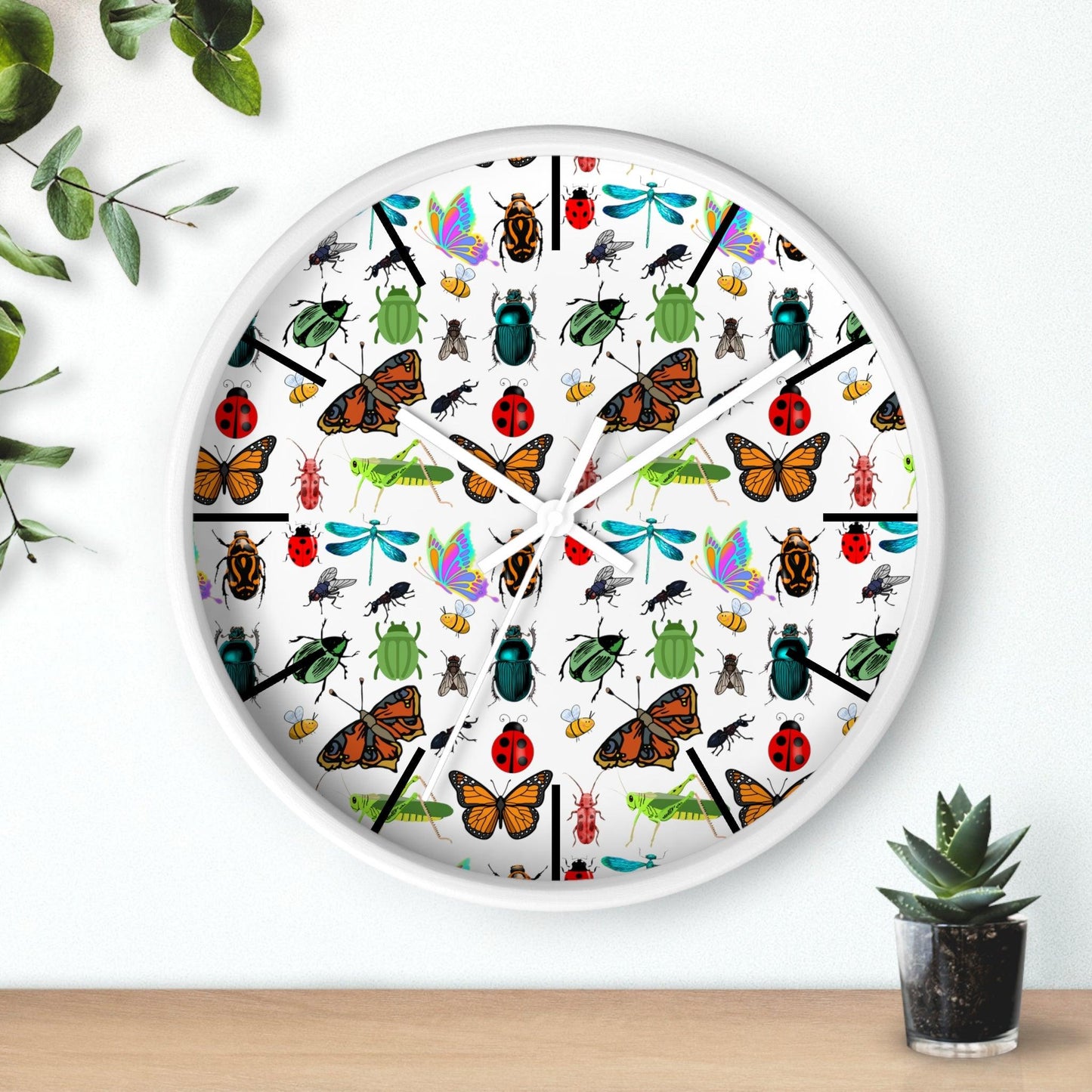 Bug Wall Clock Wall Clock Insects Wall Clock Home Decor Gift House Warming Gift - Unique Gift Farmhouse Clocks For Wall Living Room Bedroom