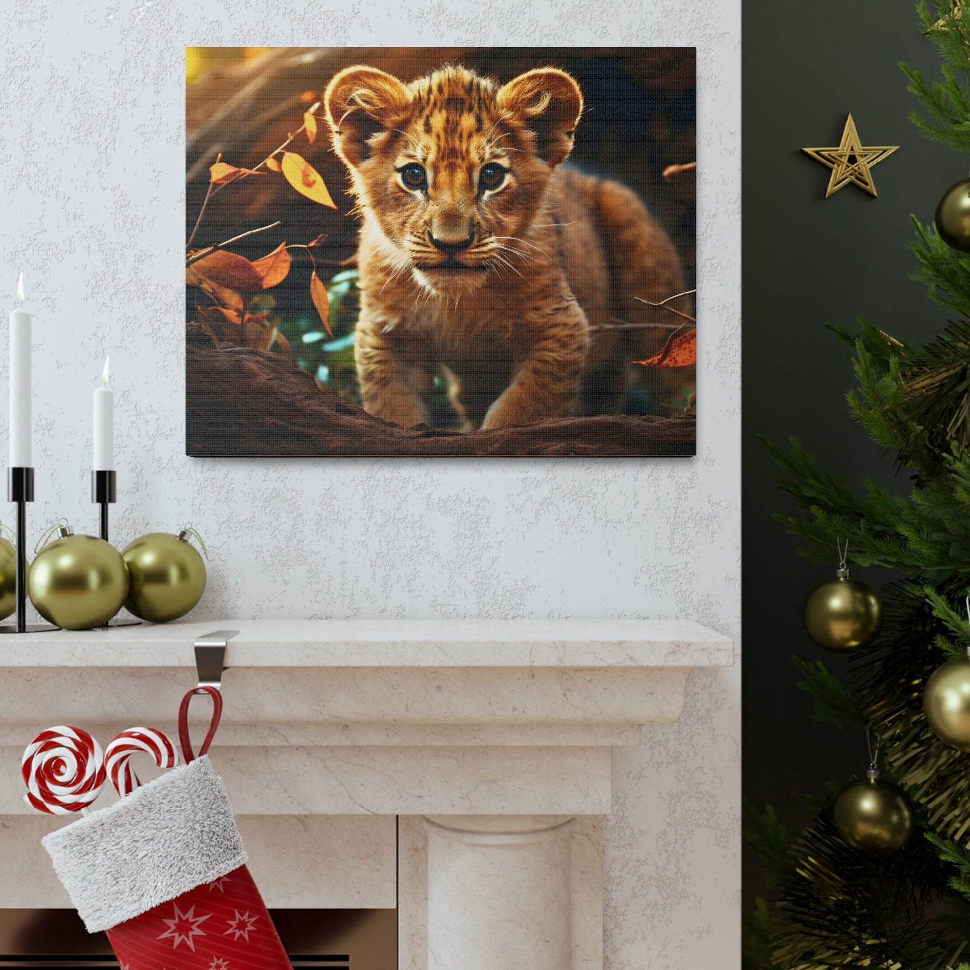 Baby Lion Cub Print Animal Nature Art Safari Nursery Canvas Gallery Wraps Baby Lion Print Large Canvas Art Animal Wall Art Lover Gift - Giftsmojo