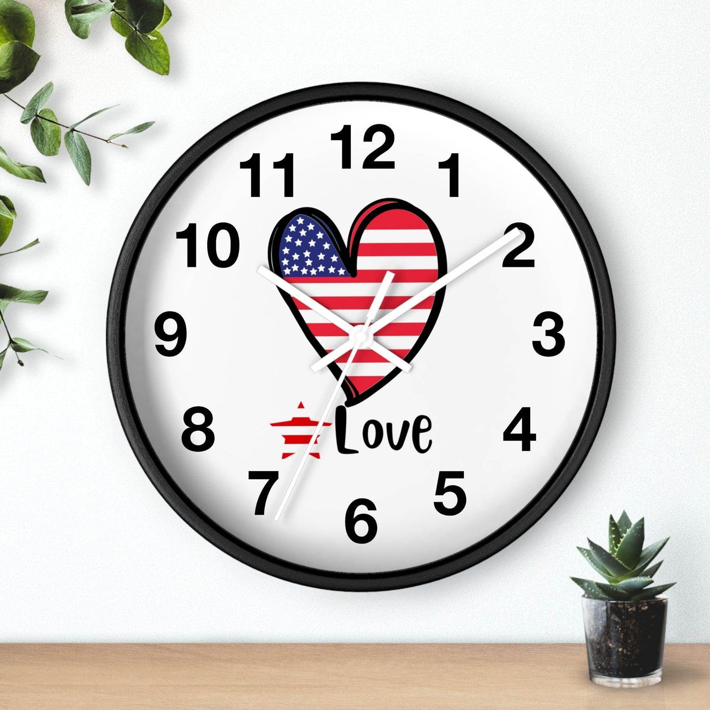 USA Flag Wall Clock, Home Decor gift, House Warming Gift, New Home Gift, Patriotic Gift for Americans Office Clock School Clock Home Clock - Giftsmojo