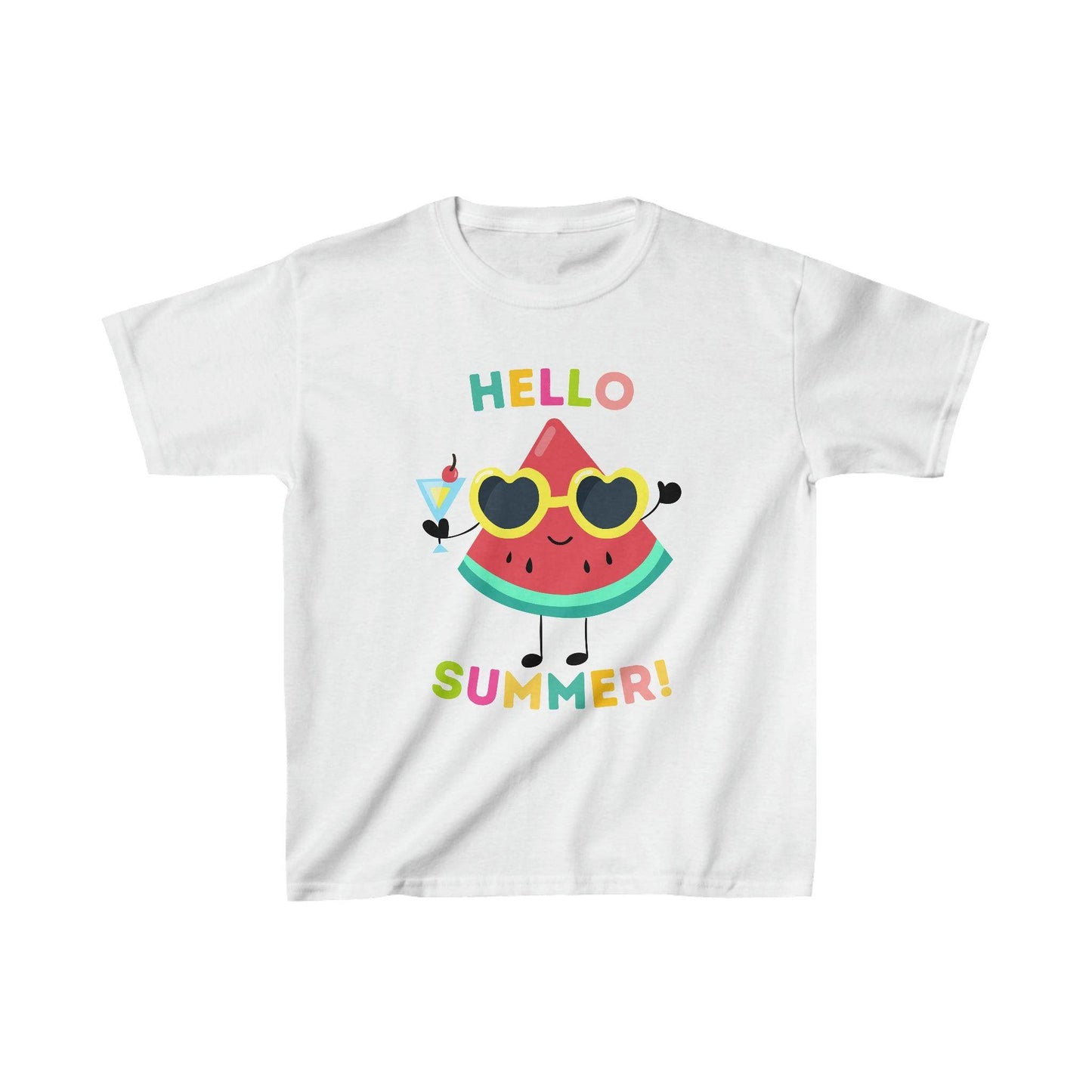 Kids Hello Summer Tee, Summer shirt for Kids birthday gift Kids Casual Top - Giftsmojo