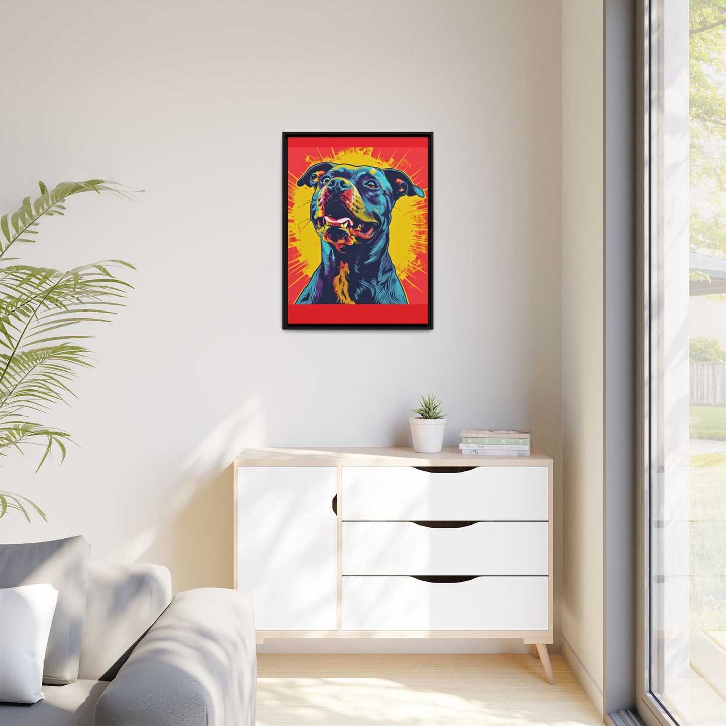 Dog Wall Art Framed Canvas Wall Art Print