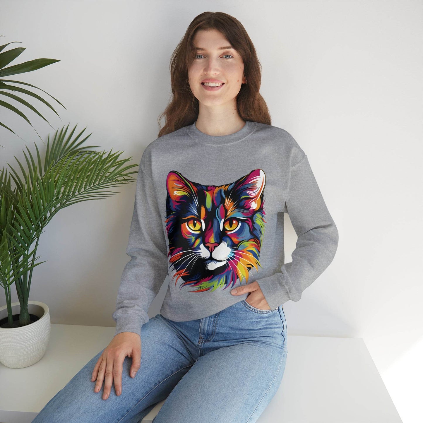 Retro Cat Lover Sweater Animal Lover Gift Cute Cat Mom Gift Cat Lover Gift Vintage Cat Mom Sweatshirt Cat Sweatshirt Cat Crewneck Sweatshirt - Giftsmojo