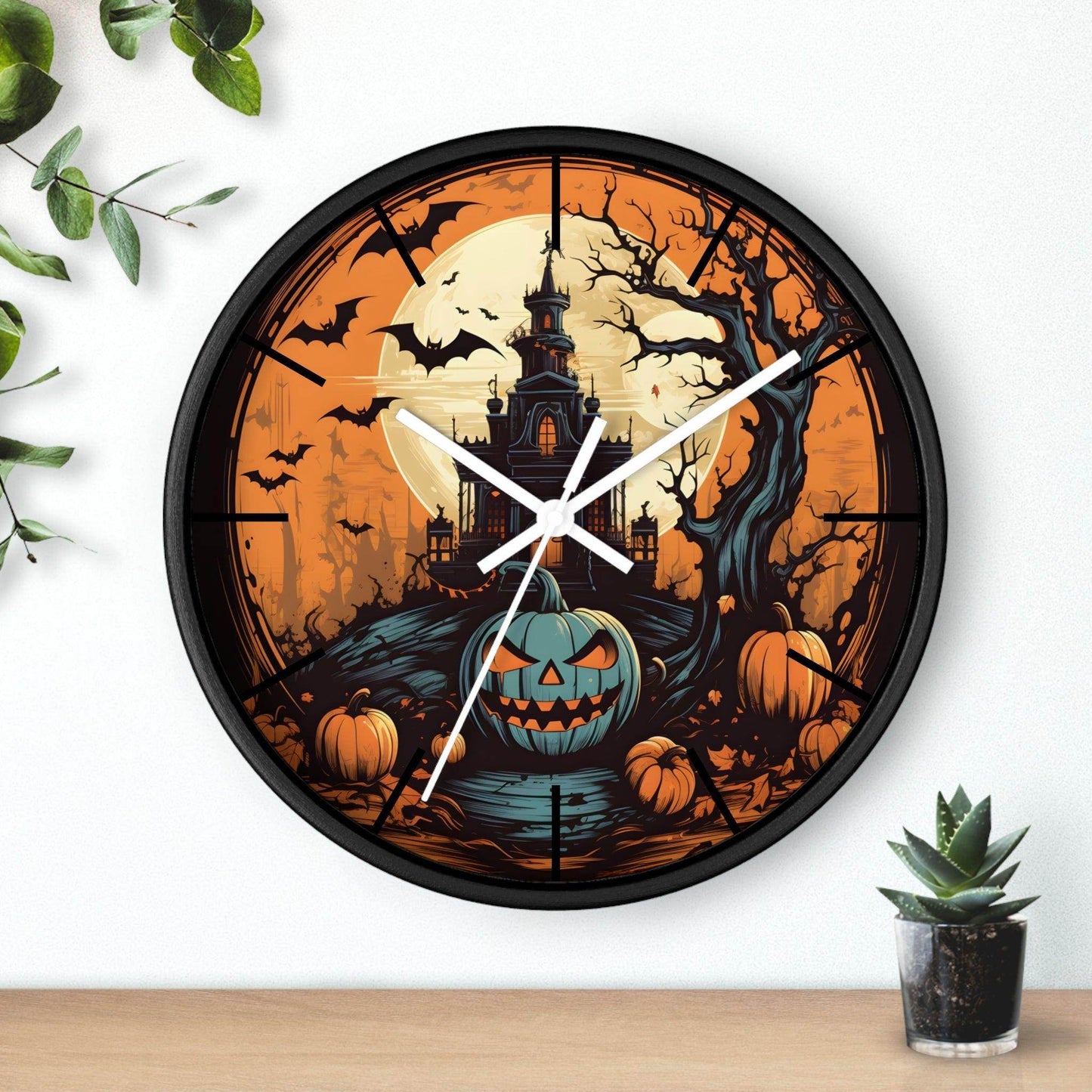 Halloween Ghost Wall Clock Halloween Wall Clocks Halloween Clock Fall Clock Halloween Decor - Giftsmojo