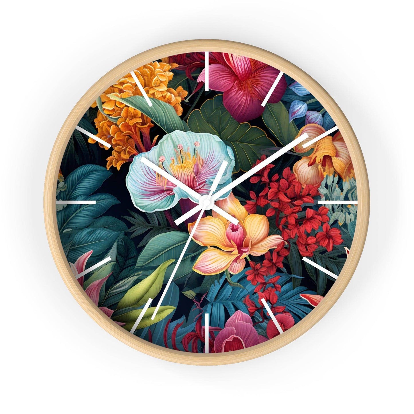 Wild Flower Wall Clock Flower Wall Clocks Home Clock Spring Clock Floral Clock Home Decor - Giftsmojo