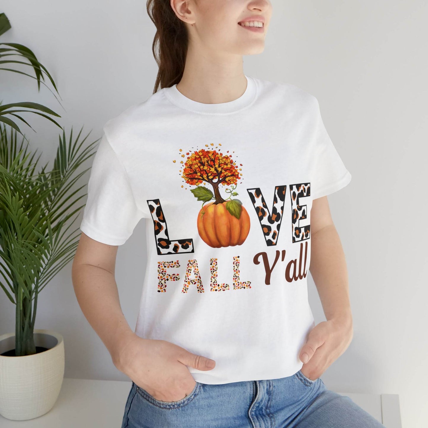 Leopard Print Love Fall Y'all shirt, Autumn Shirt, Fall shirt, Fall Gift - Giftsmojo