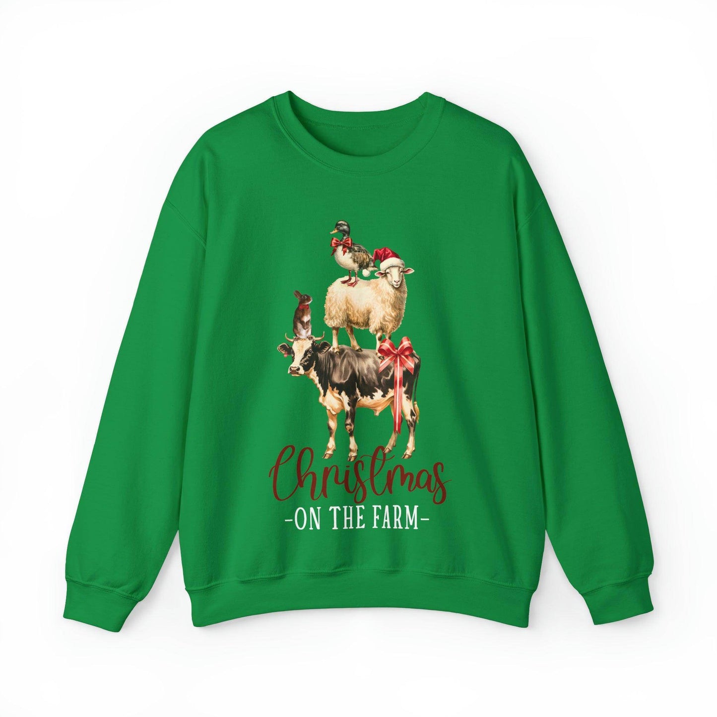 Farm Christmas Sweatshirt Christmas On The Farm Sweatshirt Christmas Sheep Sweatshirt Christmas Sweater Trendy Christmas Shirt - Giftsmojo