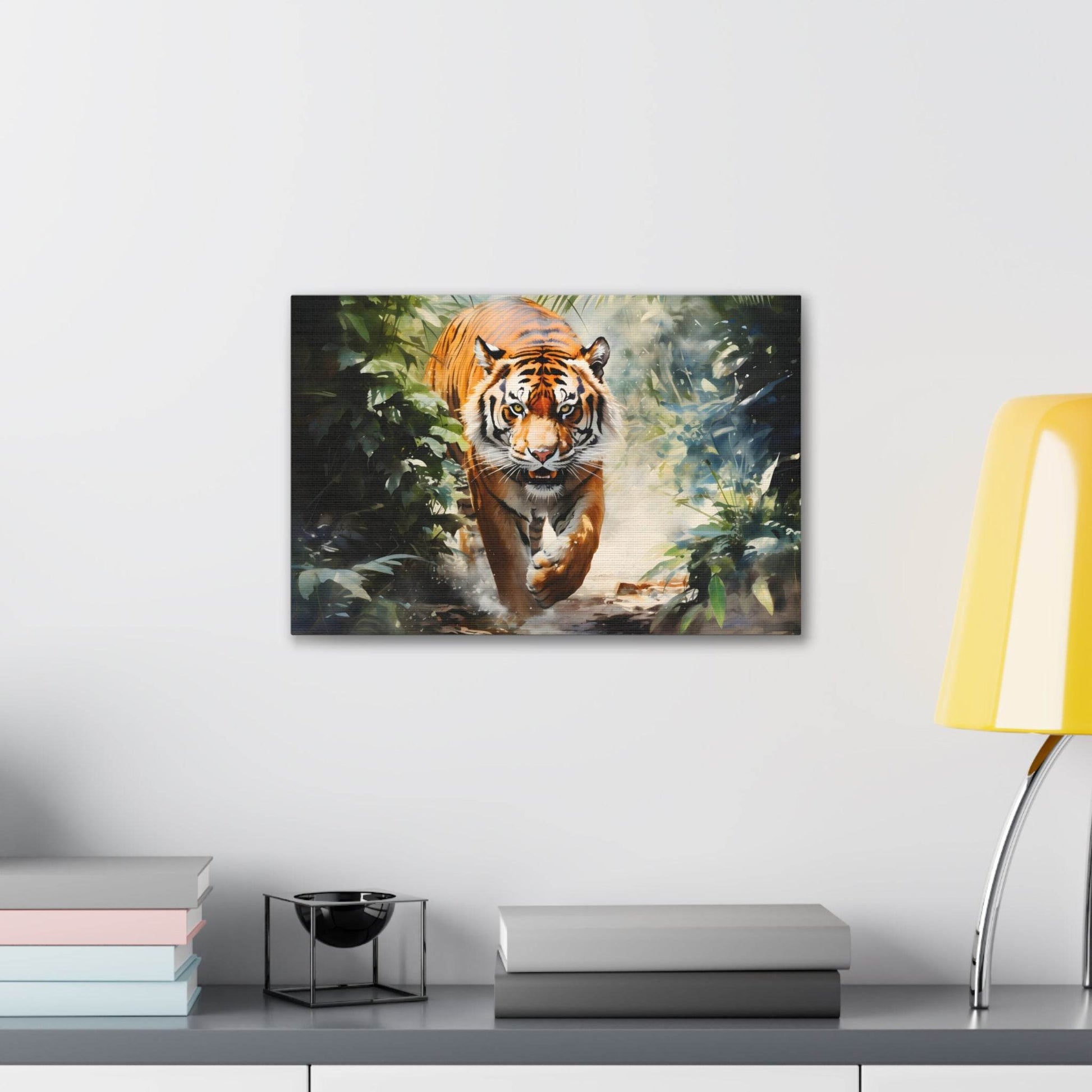 Watercolor Tiger In Nature Art Canvas Gallery Wraps Tiger Print Large Canvas Art Animal Wall Art minimalist Wall Art Lover Gift - Giftsmojo