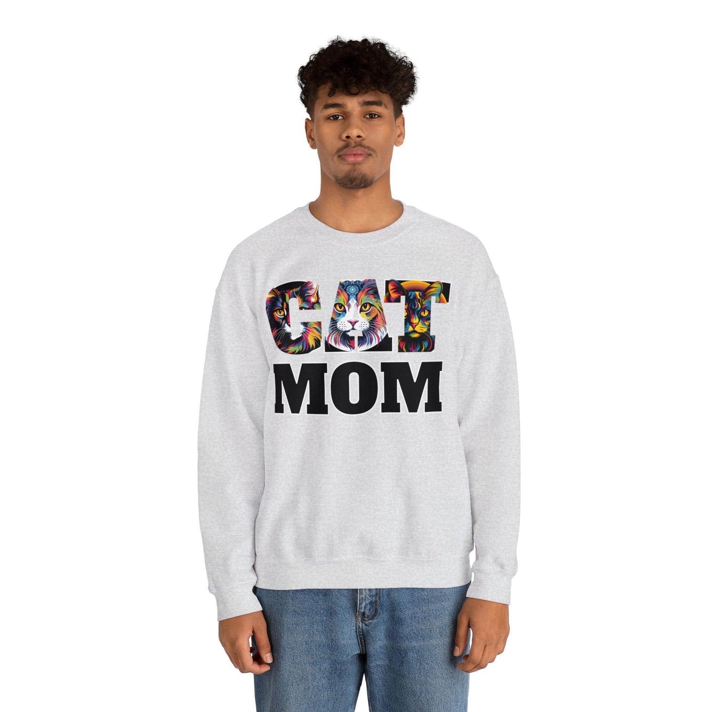 Cat Mom Sweatshirt Cat Sweatshirt Cat Crewneck Sweatshirt Cat Mom Gift Cat Lover Gift Cat Mama Shirt Cat Lover Sweater Animal Lover Gift - Giftsmojo
