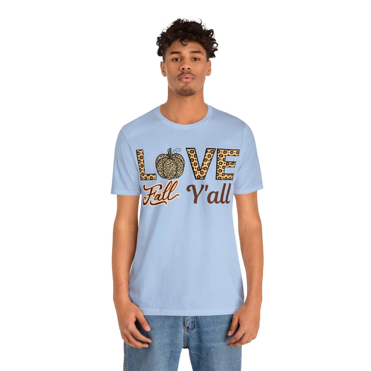 Leopard Print Love Fall Y'all Shirt, Pumpkin Shirt, Fall Shirt for Fall Lovers, Fall Gift - Giftsmojo