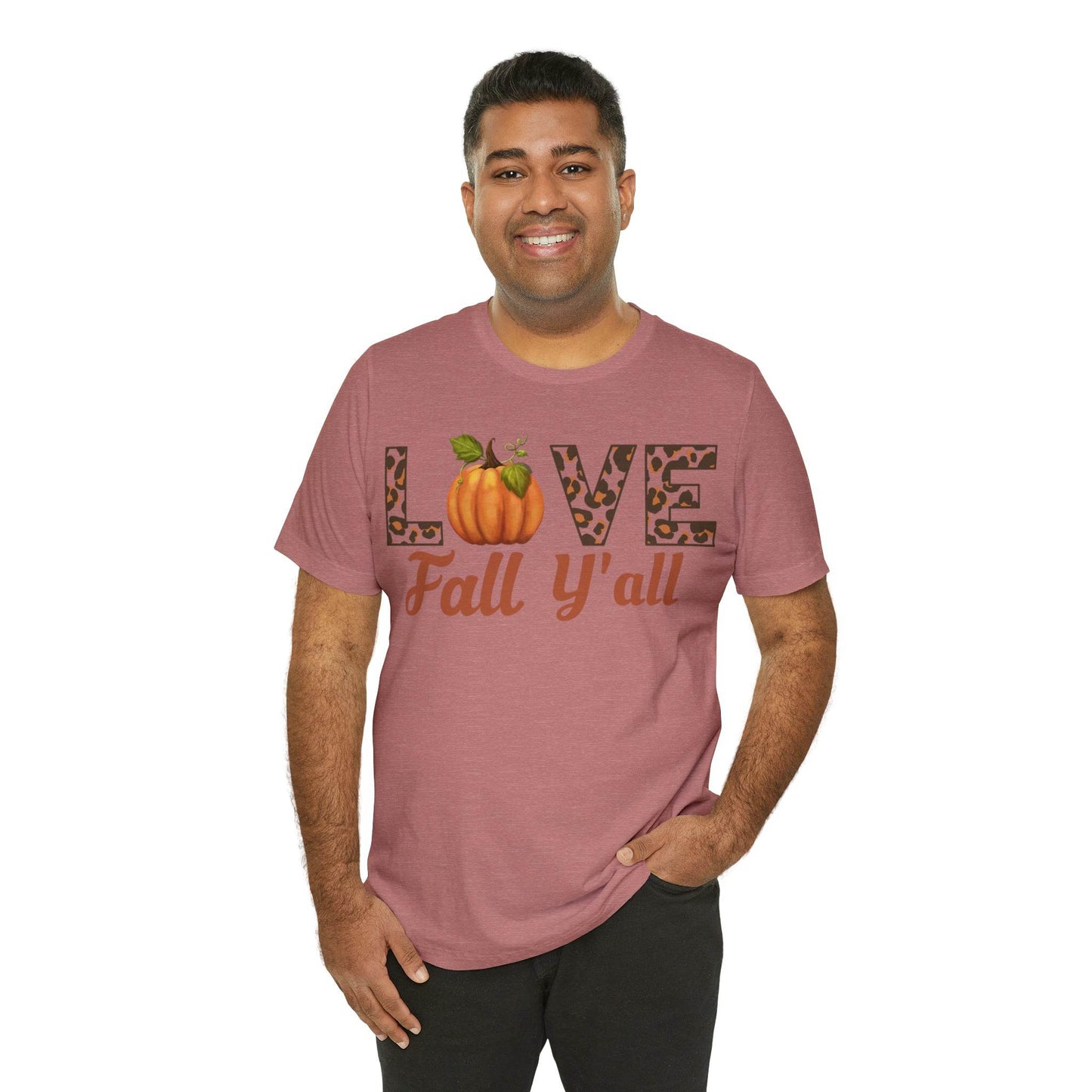 Leopard Print Love Fall Y'all Shirt, Pumpkin Shirt, Fall Shirt for Fall Lover, Fall gift - Giftsmojo