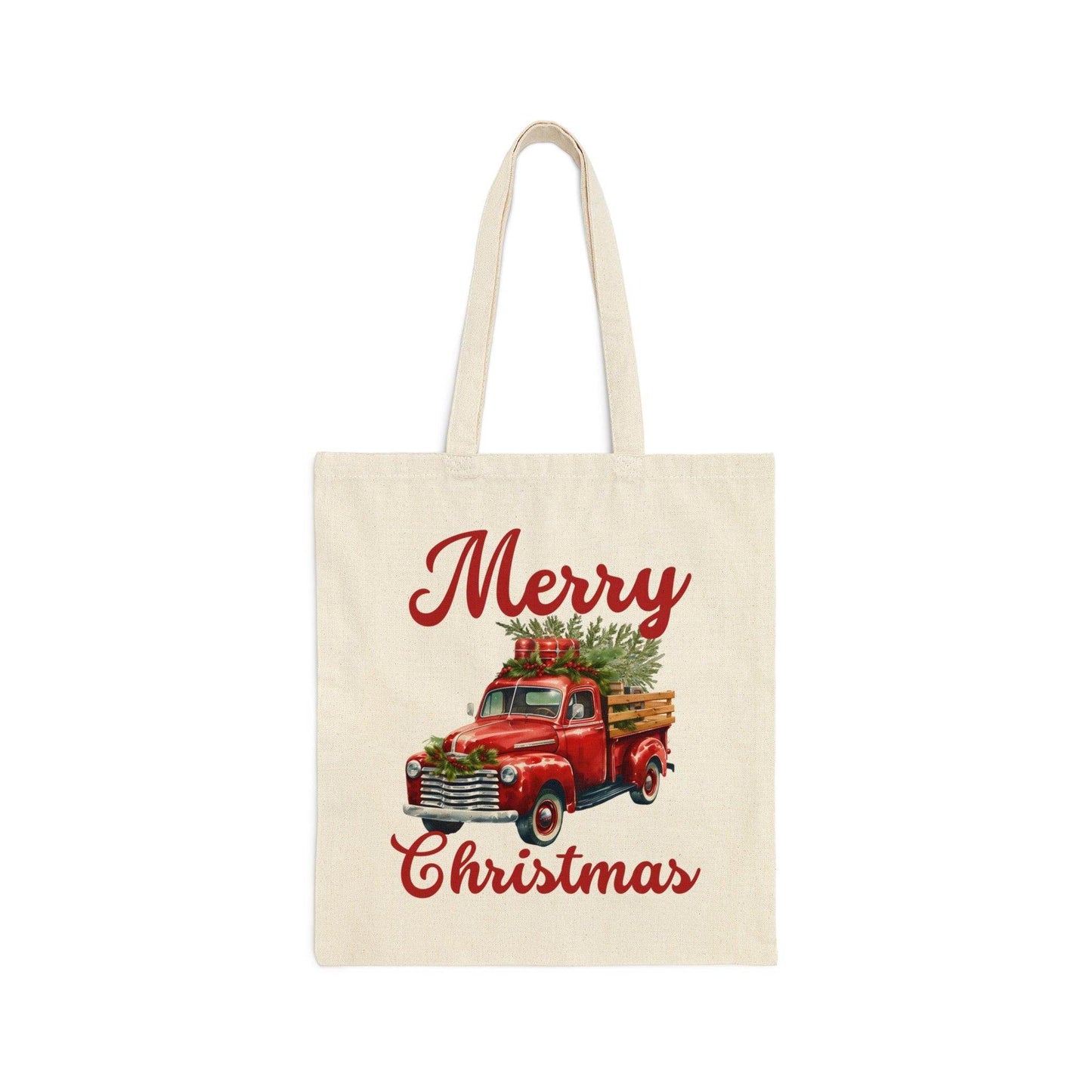 Christmas Tree Truck Bag Christmas Tote Bag Christmas Flower Totes Canvas Tote Bag Shopping Bag Gift For Women Totes Birthday Gift Bag Bridal Gift Tote Bag - Giftsmojo