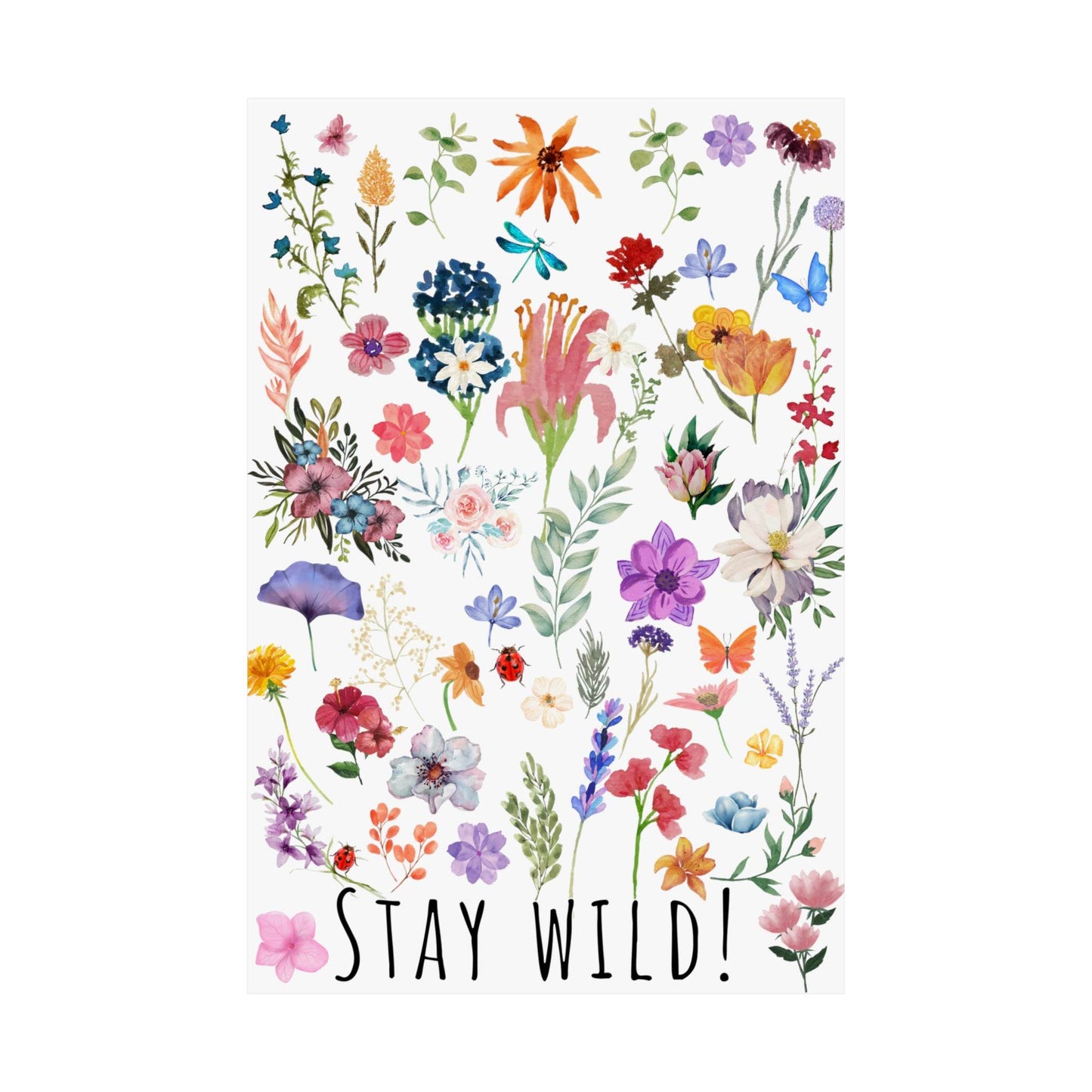 Wildflowers Watercolor Vertical Poster - Giftsmojo
