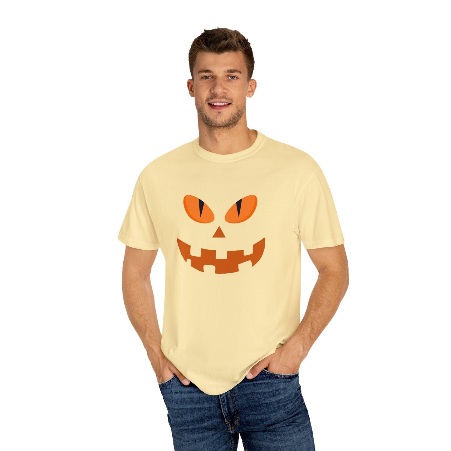Cute Pumpkin Face Shirt Retro Halloween Tshirt, Vintage Shirt Halloween Shirt Pumpkin Face Halloween Costume Comfort Colors - Giftsmojo