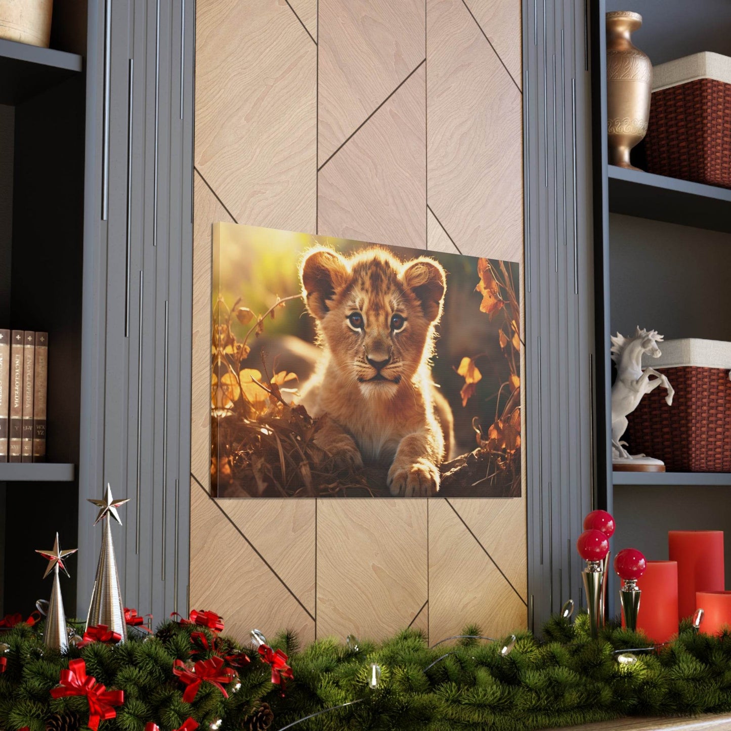 Baby Lion Cub Print Animal Nature Art Safari Nursery Canvas Gallery Wraps Baby Lion Print Large Canvas Art Animal Wall Art Lover Gift - Giftsmojo