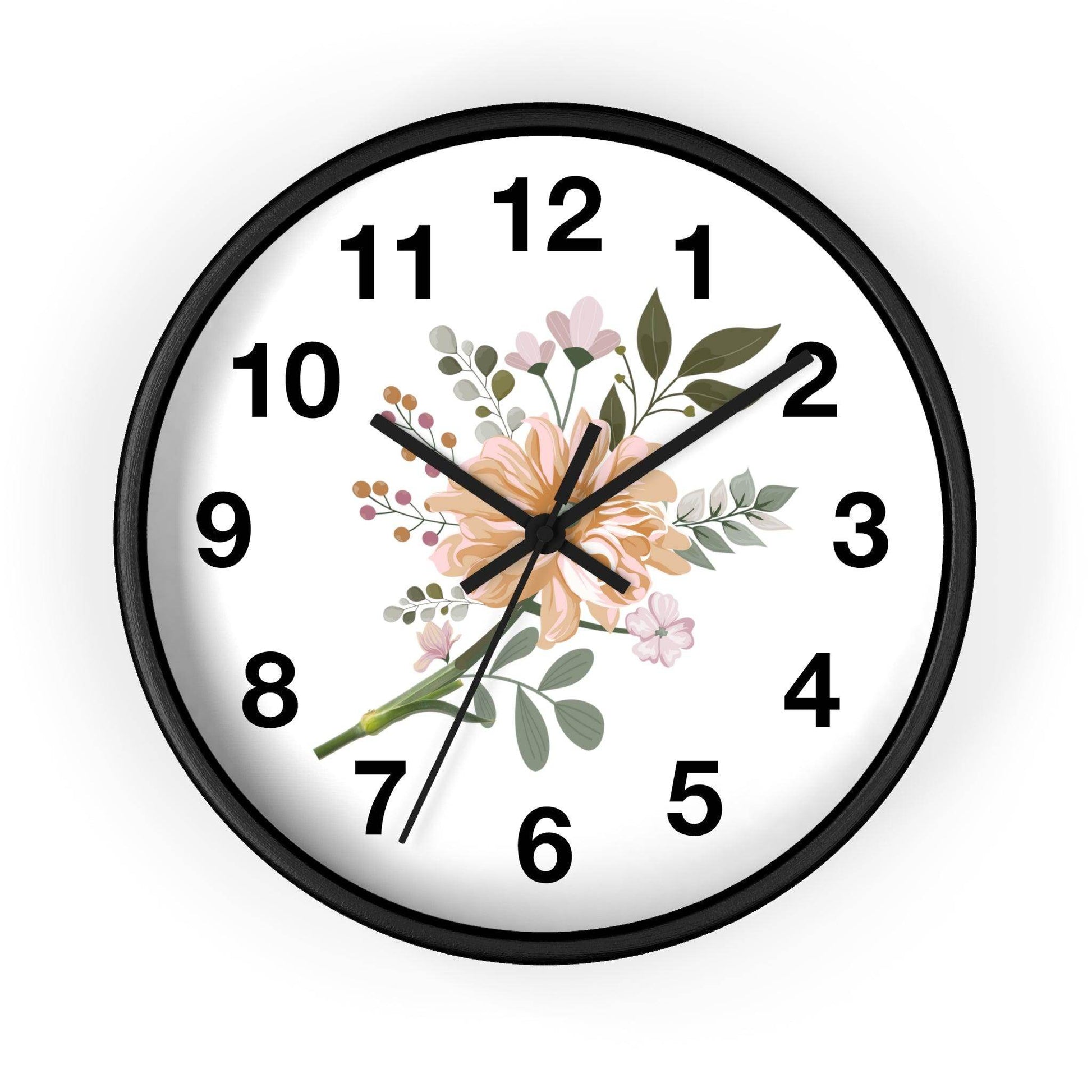 Flower Wall Clock Floral Wall Clock Home Decor Gift House Warming Gift - Mom Gift Unique Gift Farmhouse Clocks For Wall Living Room Bedroom - Giftsmojo