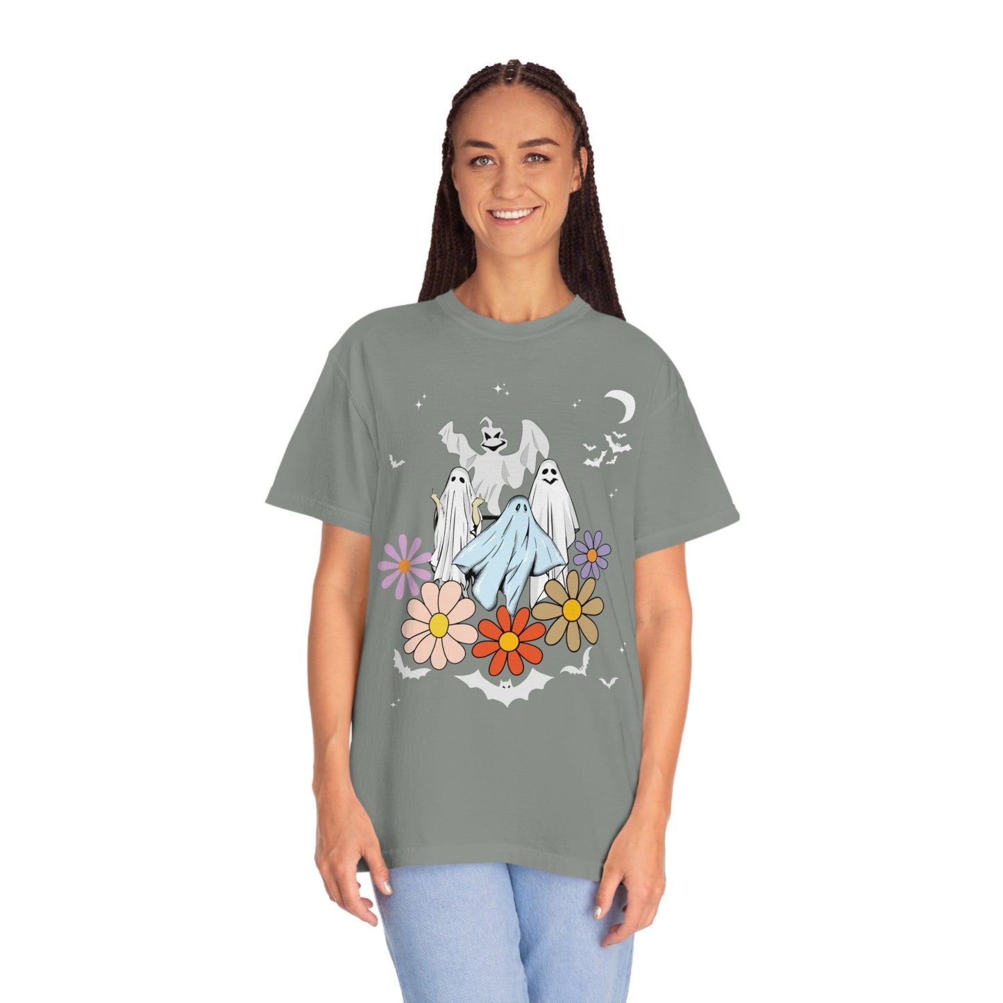Retro Halloween Tshirt, Trick or Treat shirt, Vintage Shirt Halloween Shirt, floral Ghost Shirt