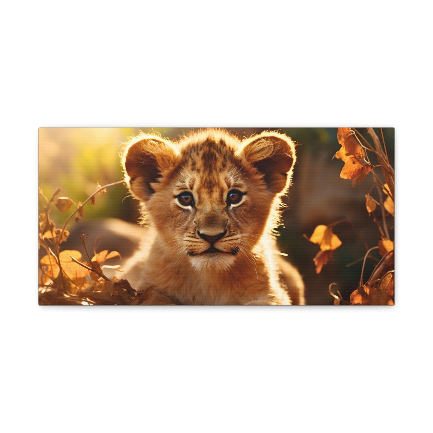 Baby Lion Cub Print Animal Nature Art Safari Nursery Canvas Gallery Wraps Baby Lion Print Large Canvas Art Animal Wall Art Lover Gift