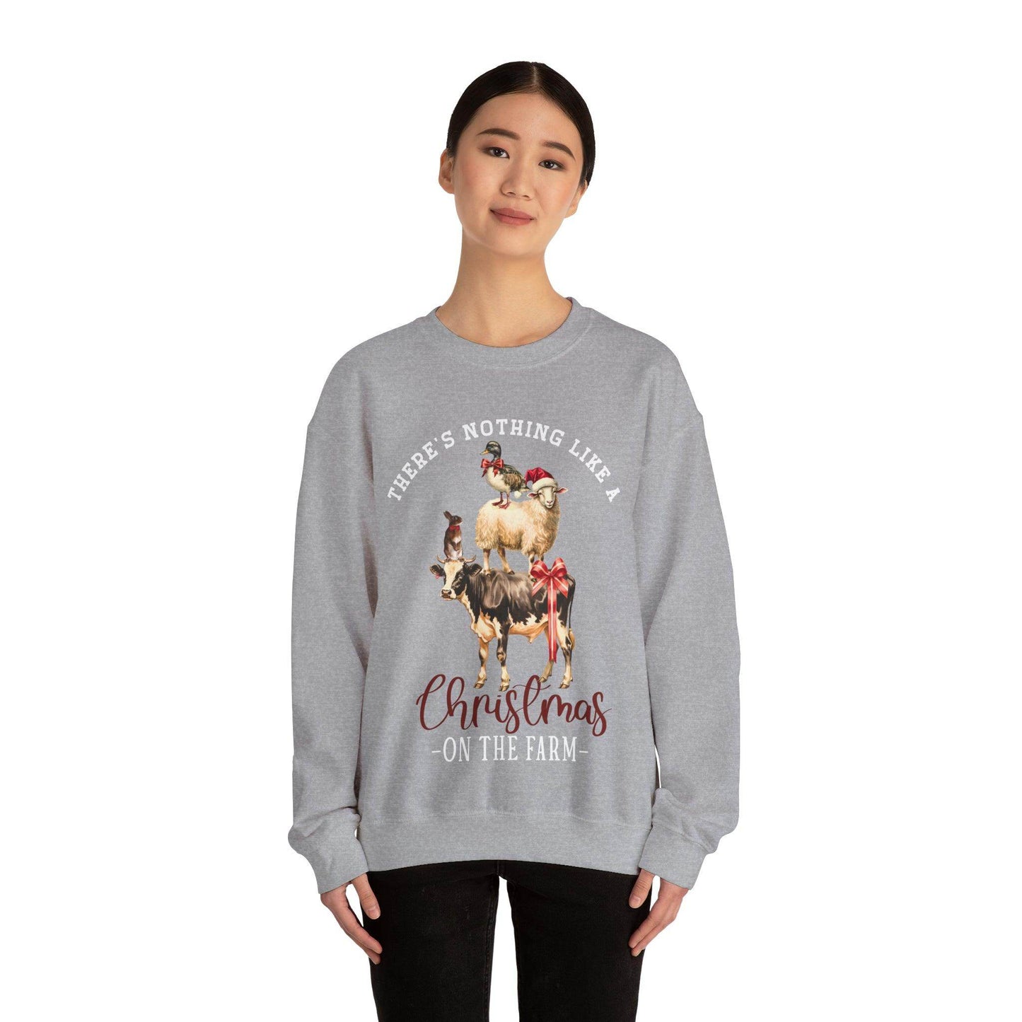 There's Nothing Like Christmas On The Farm Christmas Sweatshirt Farm Christmas Farm Sweatshirt Christmas Sweater Trendy Christmas Shirt Farmers - Giftsmojo