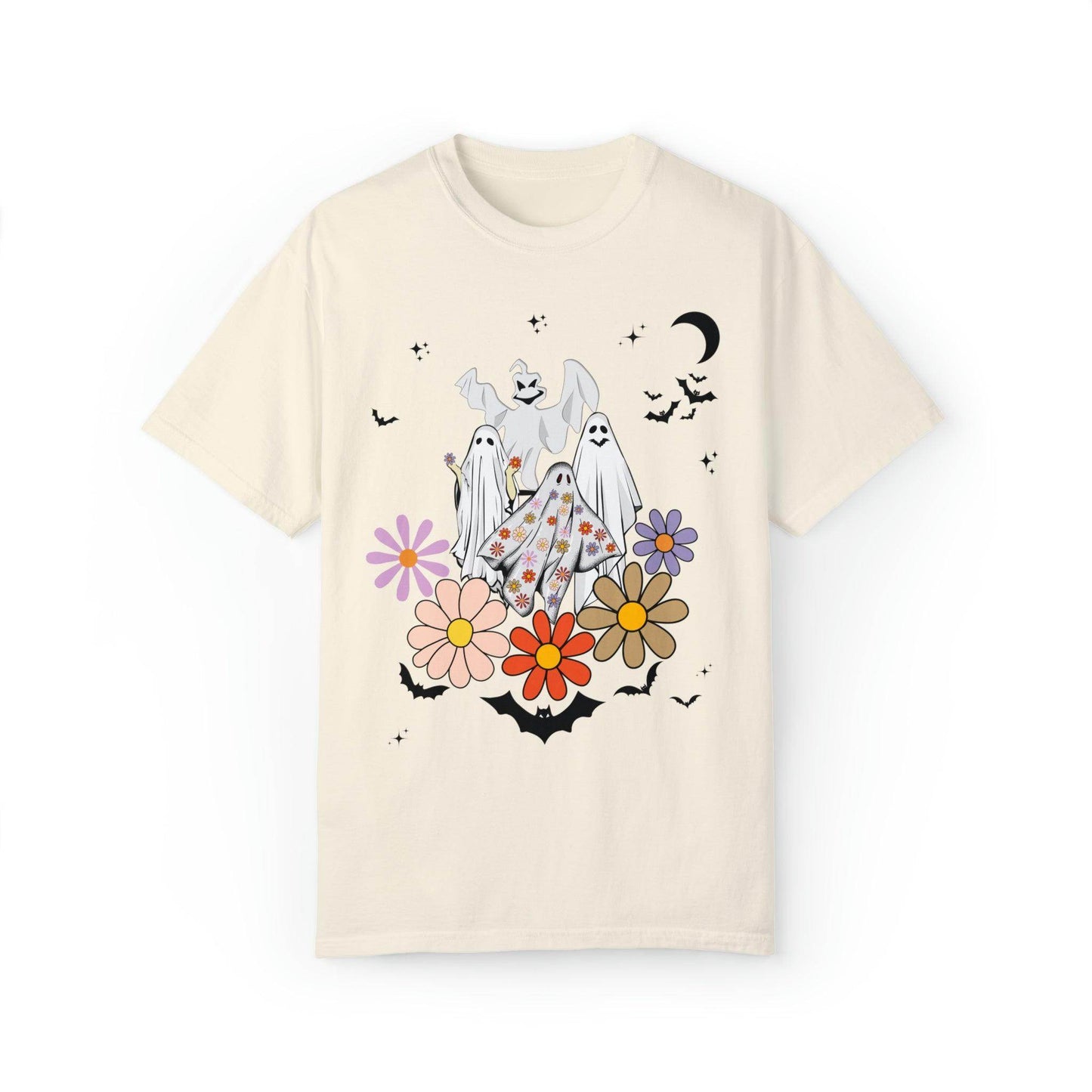 Floral Ghost Halloween Costume Retro Halloween Shirt, Trick or Treat shirt, Vintage Shirt Halloween Shirt ghost Shirt Office Halloween Party Outfit - Giftsmojo