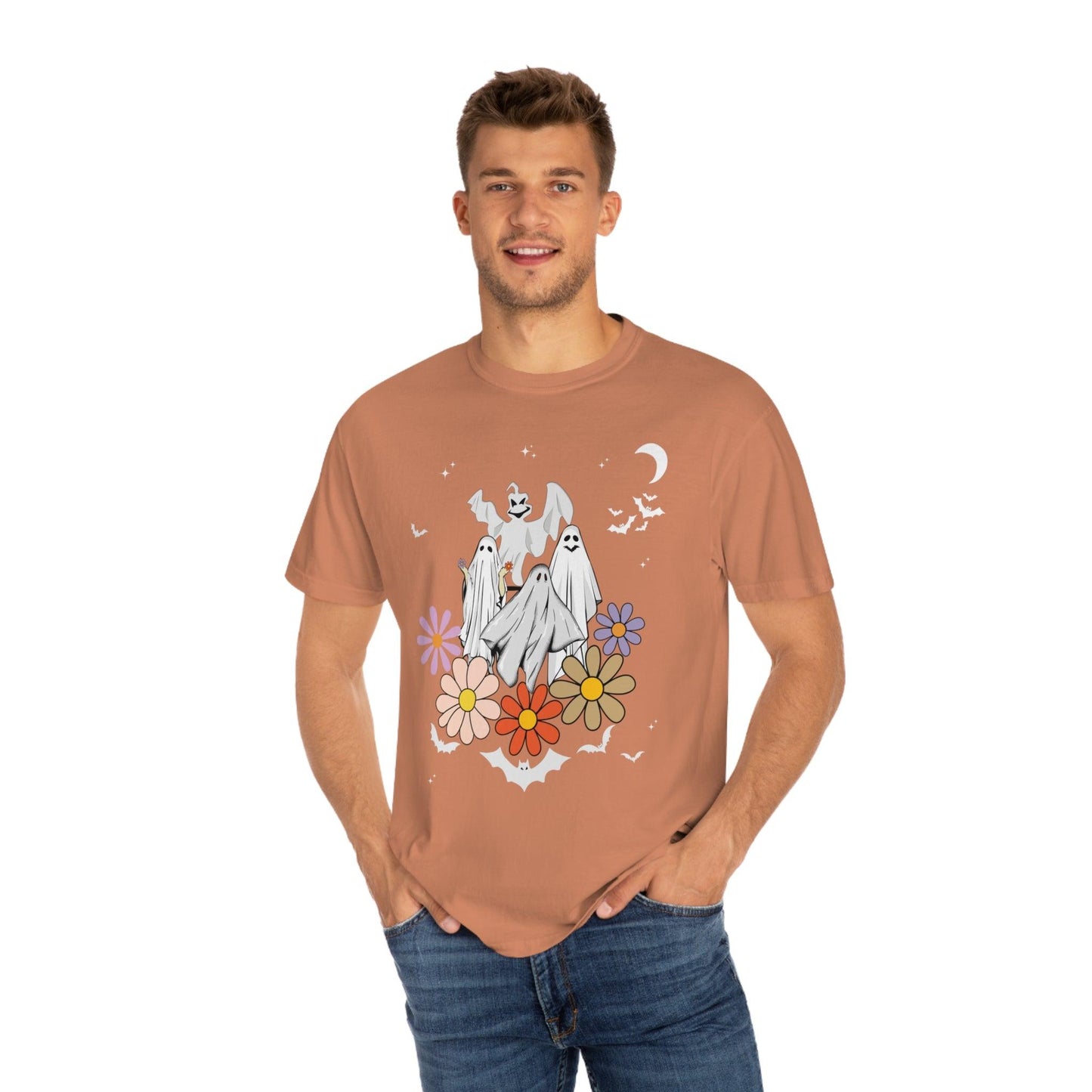 Retro Halloween t-shirt, Vintage Floral Ghost Shirt Halloween Shirt