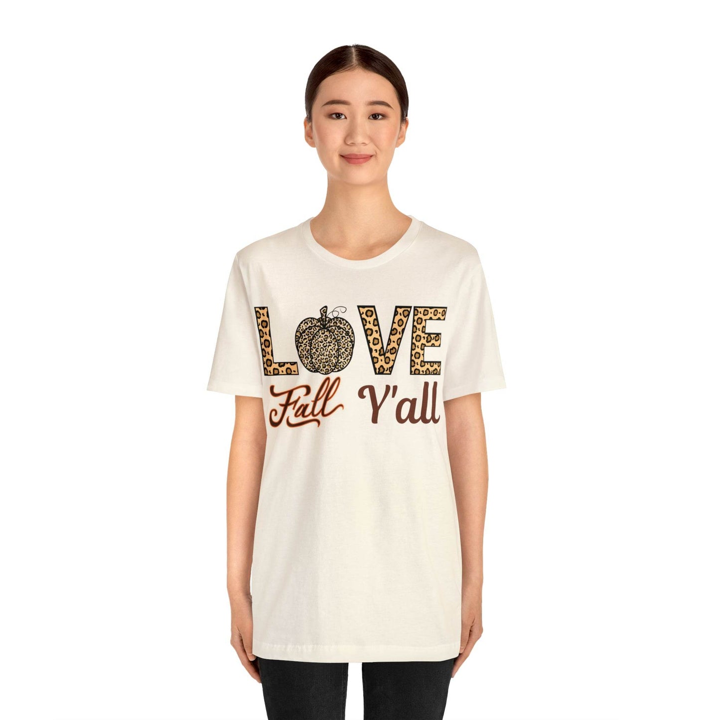 Leopard Print Love Fall Y'all Shirt, Pumpkin Shirt, Fall Shirt for Fall Lovers, Fall Gift - Giftsmojo