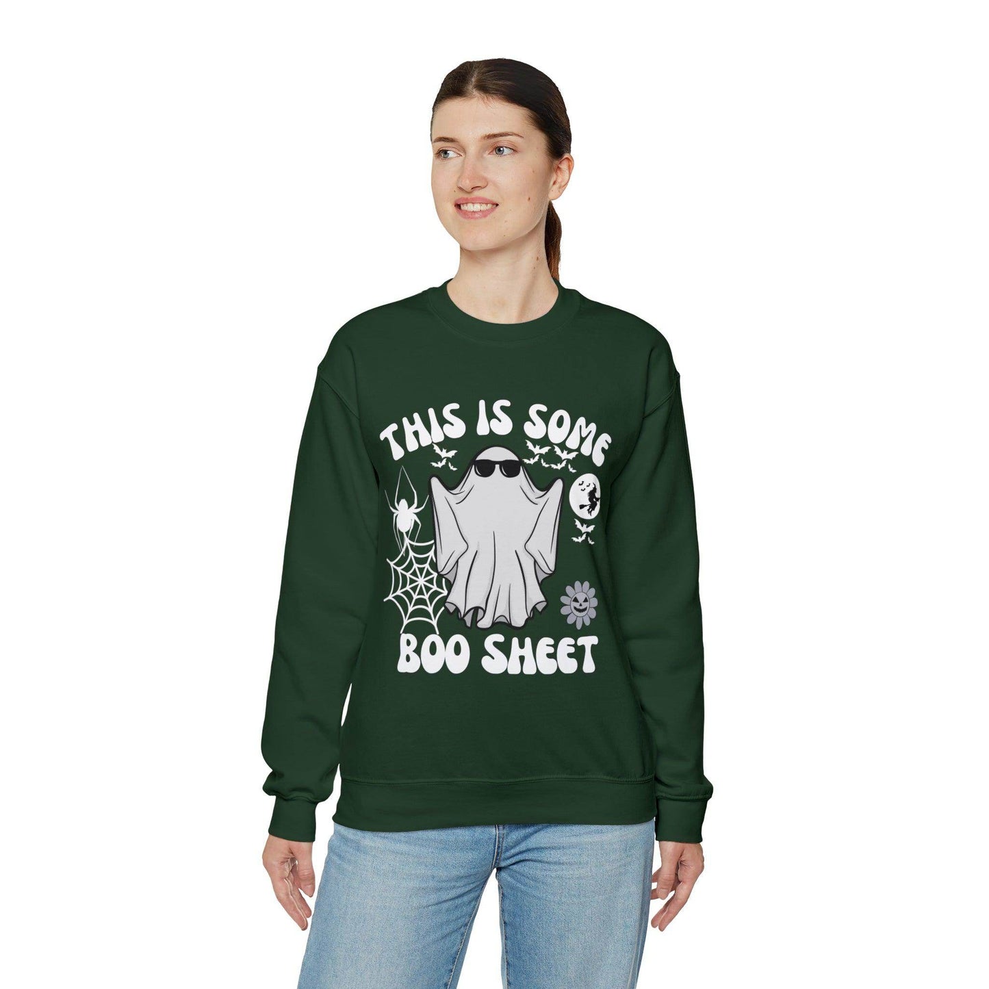 This Is Some Boo Sheet Ghost Sweatshirt Cute Ghost Sweatshirt Boo Ghost Sweatshirt Gift Shirt Funny Halloween Shirt Spooky Season Shirt - Giftsmojo
