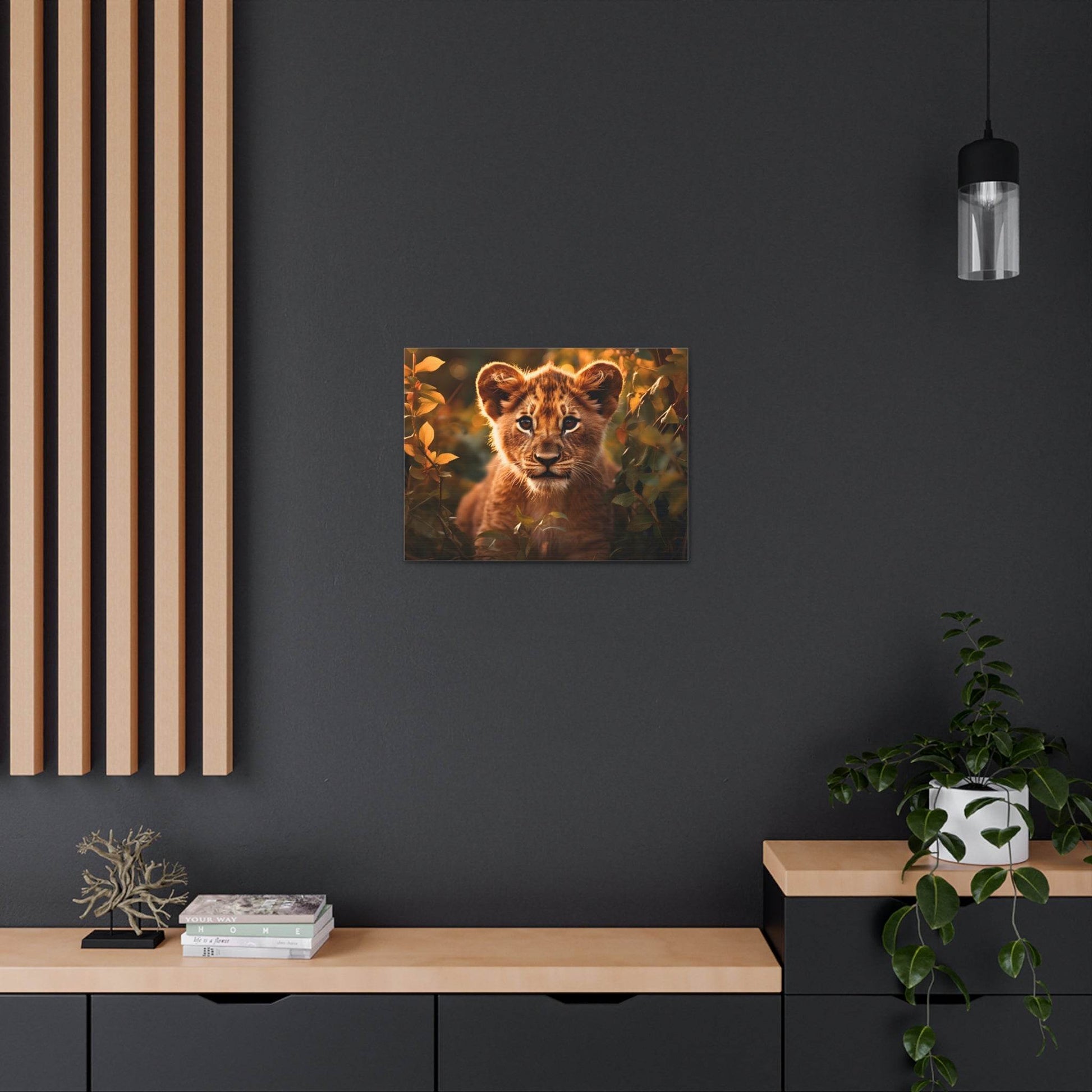 Baby Lion Cub Print Animal Nature Art Safari Nursery Canvas Gallery Wraps Baby Lion Print Large Canvas Art Animal Wall Art Lover Gift - Giftsmojo