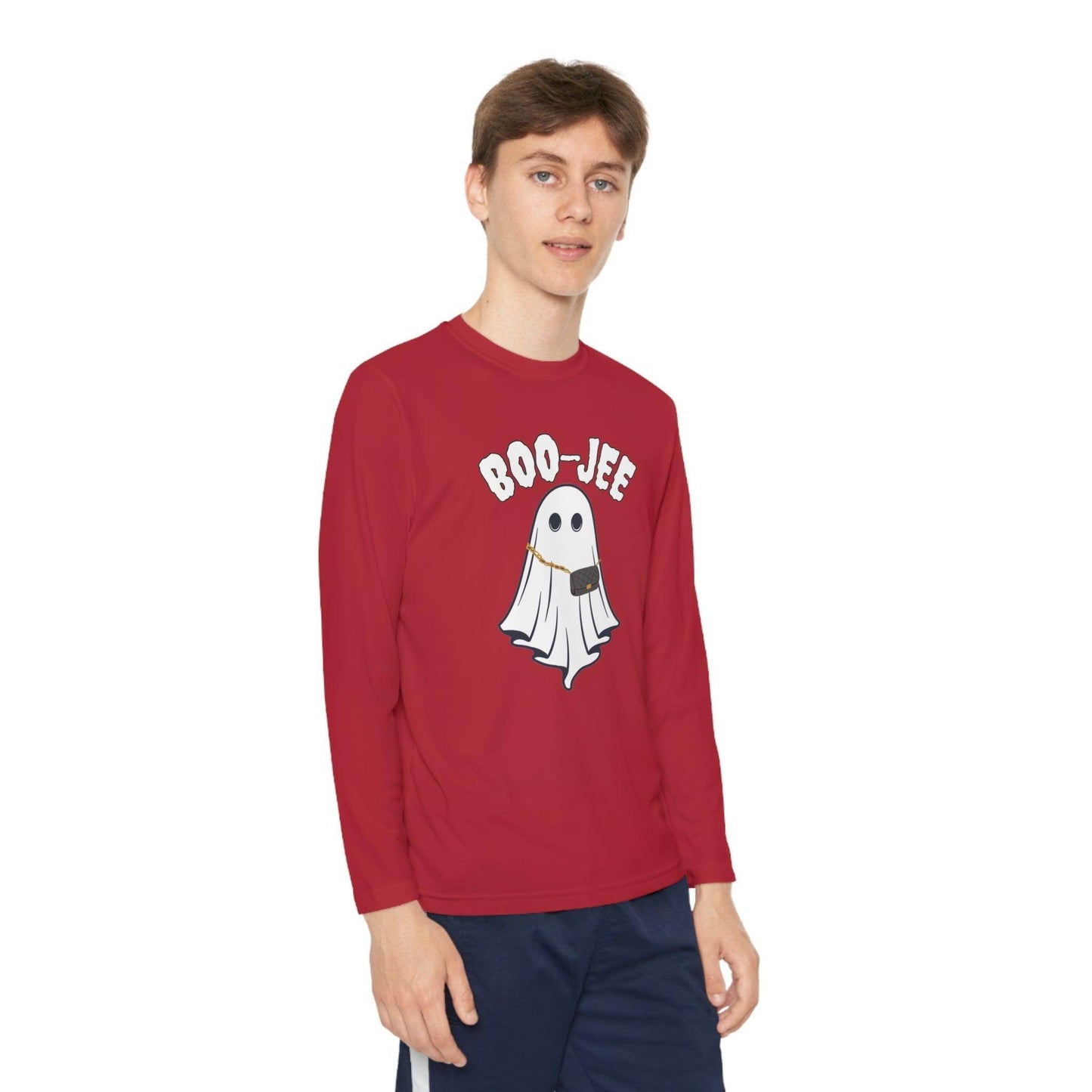 Boo-jee Youth Halloween Costume Long Sleeve Competitor Tee Boojee Halloween Boujee - Giftsmojo