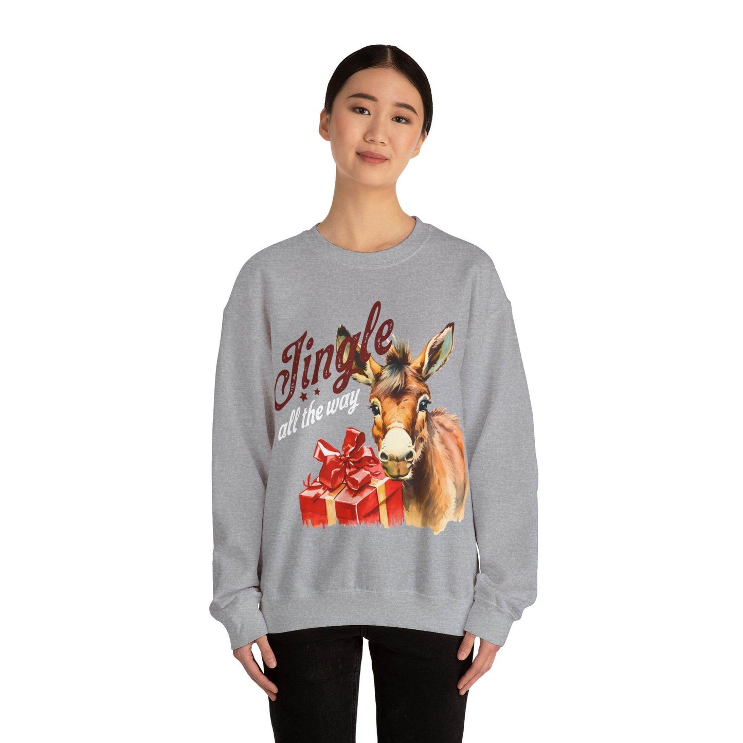 Jingle all the way Christmas Sweatshirt Christmas on The Farm Sweatshirt Christmas Farm Sweatshirt Christmas Sweater Trendy Christmas Shirt Farmers - Giftsmojo