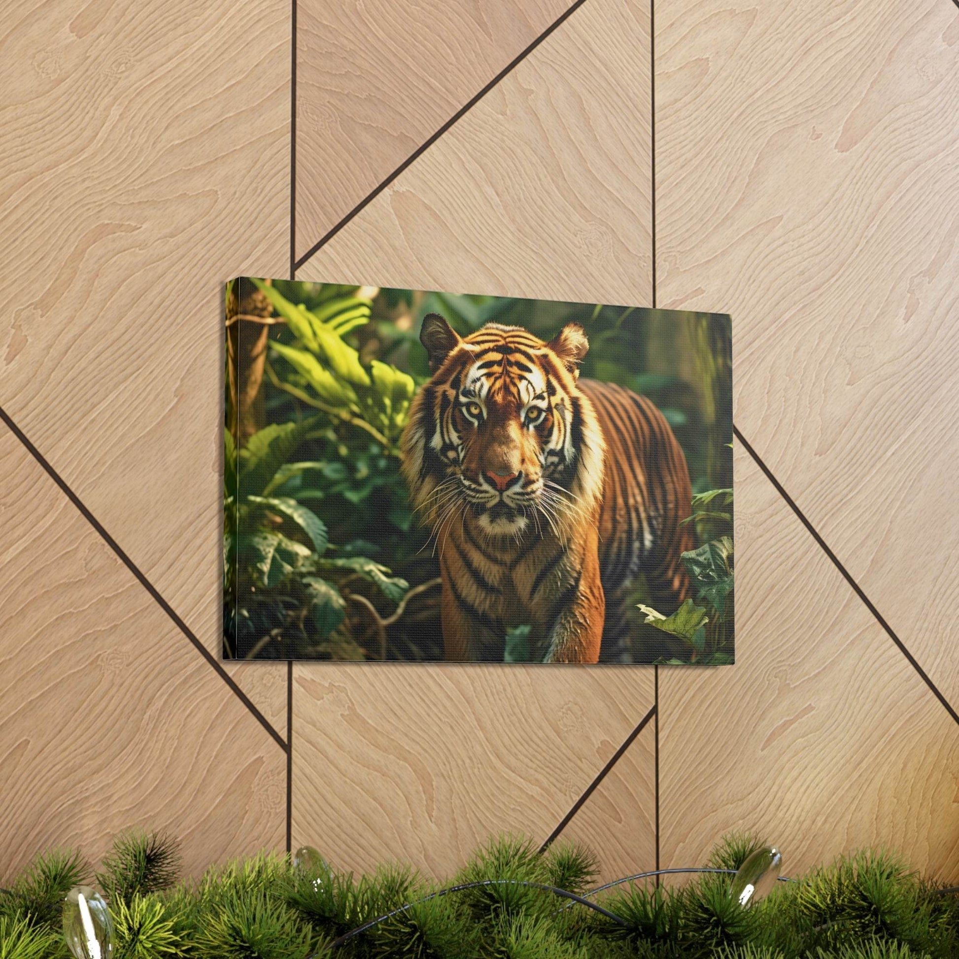 Tiger In Nature Art Canvas Gallery Wraps Tiger Print Large Canvas Art Animal Wall Art minimalist Wall Art Lover Gift - Giftsmojo