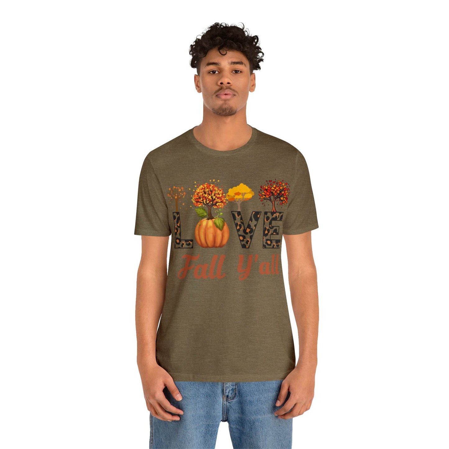 Leopard Print Love Fall Y'all, Fall shirt, Fall lover gift, Nature lover gift. - Giftsmojo