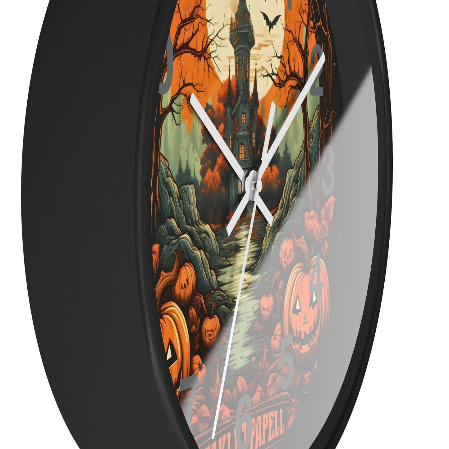 Happy HALLOTHANKSMAS Clock Halloween Ghost Wall Clock Halloween Wall Clocks Halloween Clock Fall Clock Halloween Decor