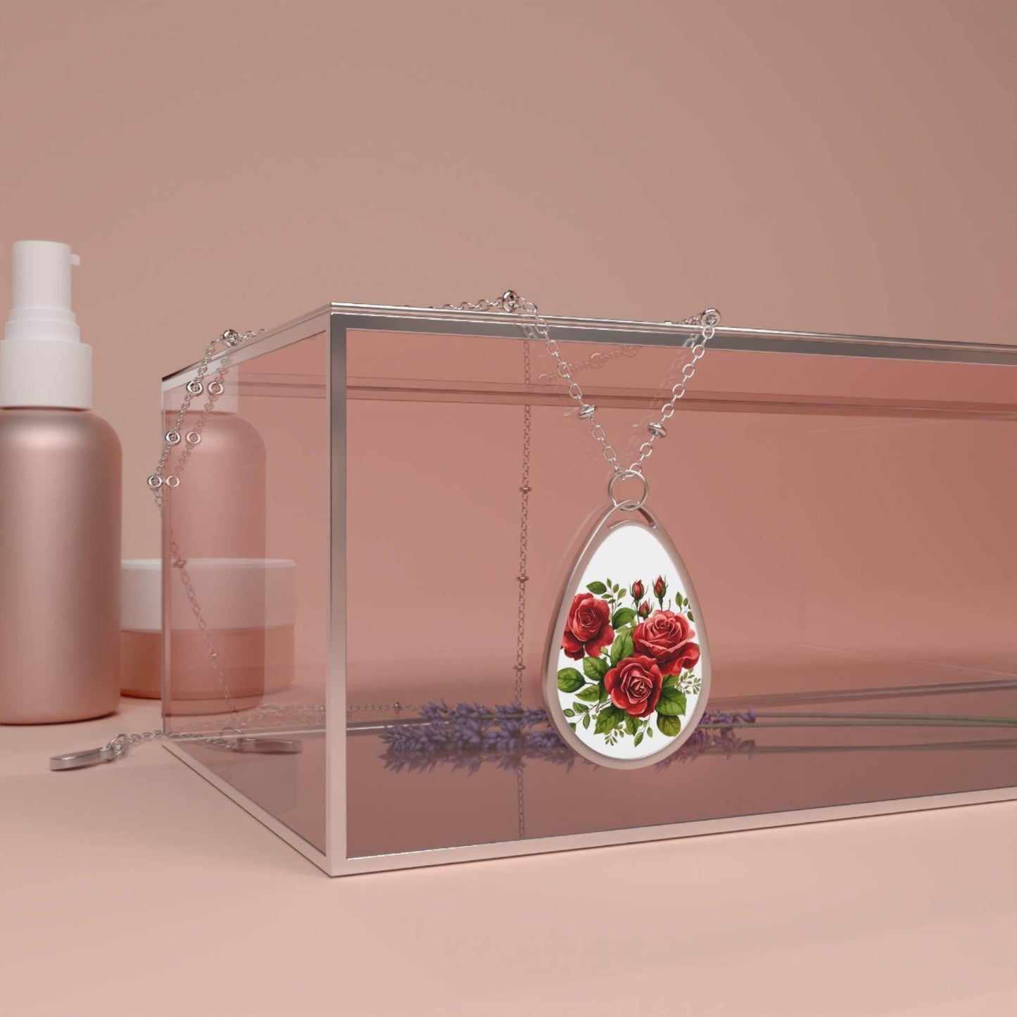 Flower Oval Necklace Flower Necklace - Unique Gift For Her Birthday Christmas Flower Necklace Flower Jewelry Nature Jewelry Floral Jewelry - Giftsmojo