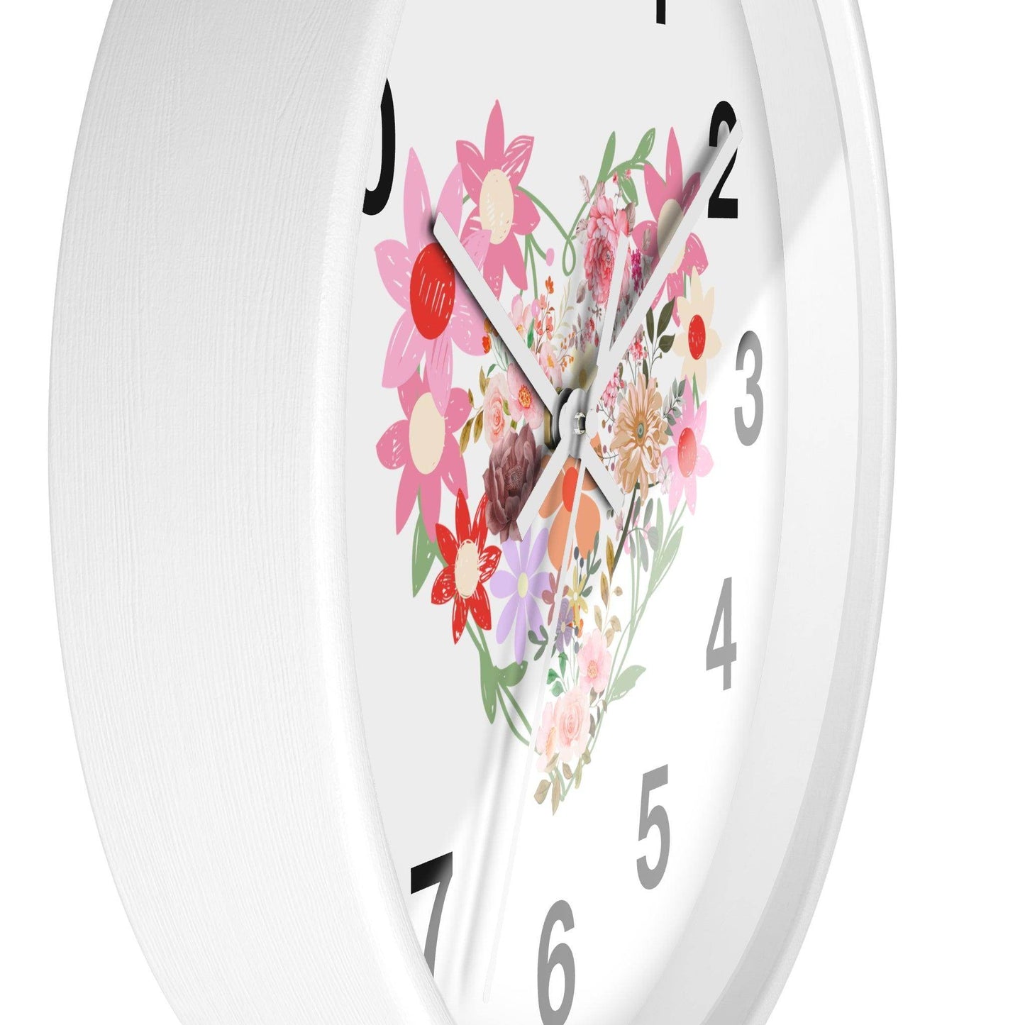 Flower wall clock, Flower Heart Wall clock, Floral Wall Clock, Home decor gift, House Warming gift, New Home Gift, Mom gift - Giftsmojo