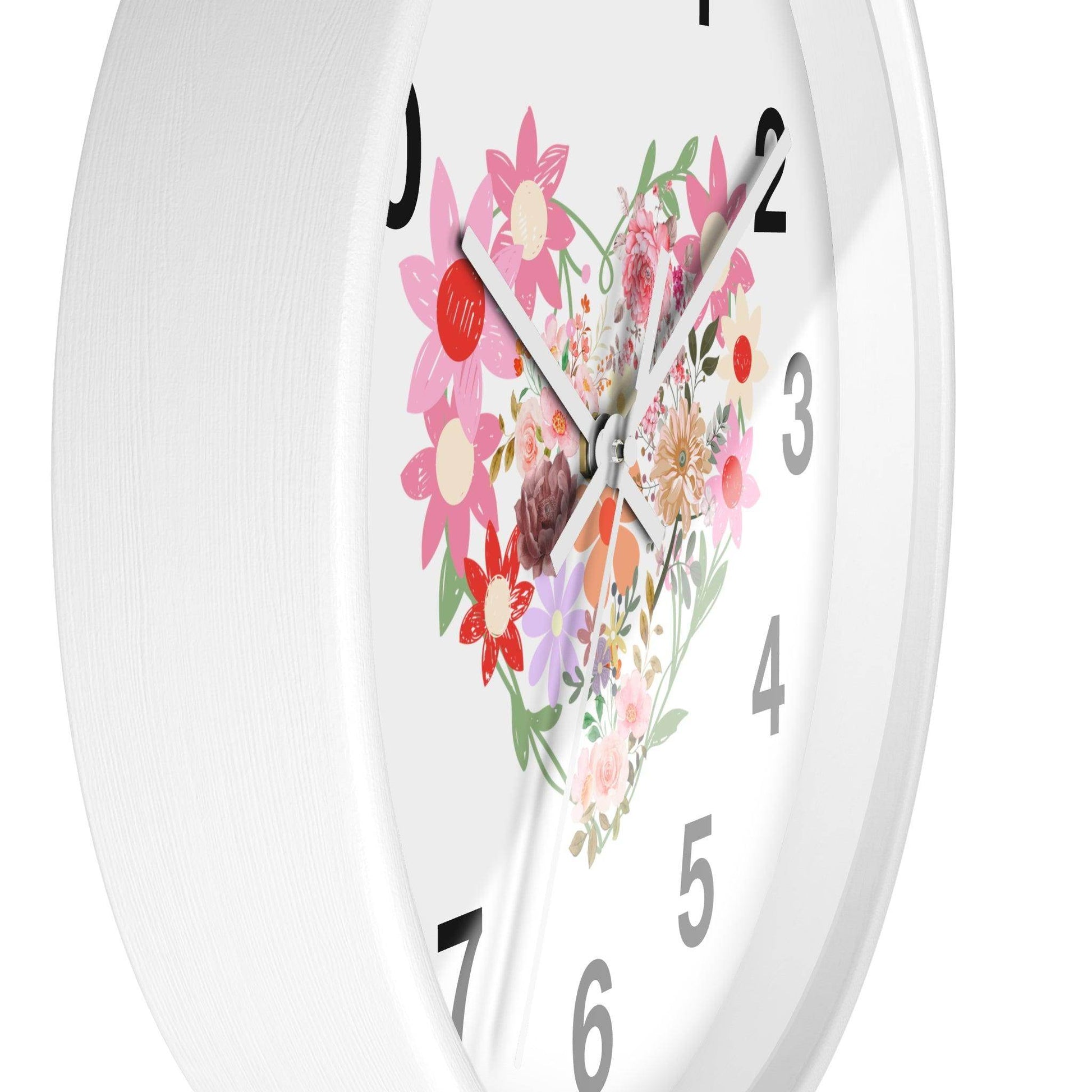 Flower wall clock, Flower Heart Wall clock, Floral Wall Clock, Home decor gift, House Warming gift, New Home Gift, Mom gift - Giftsmojo
