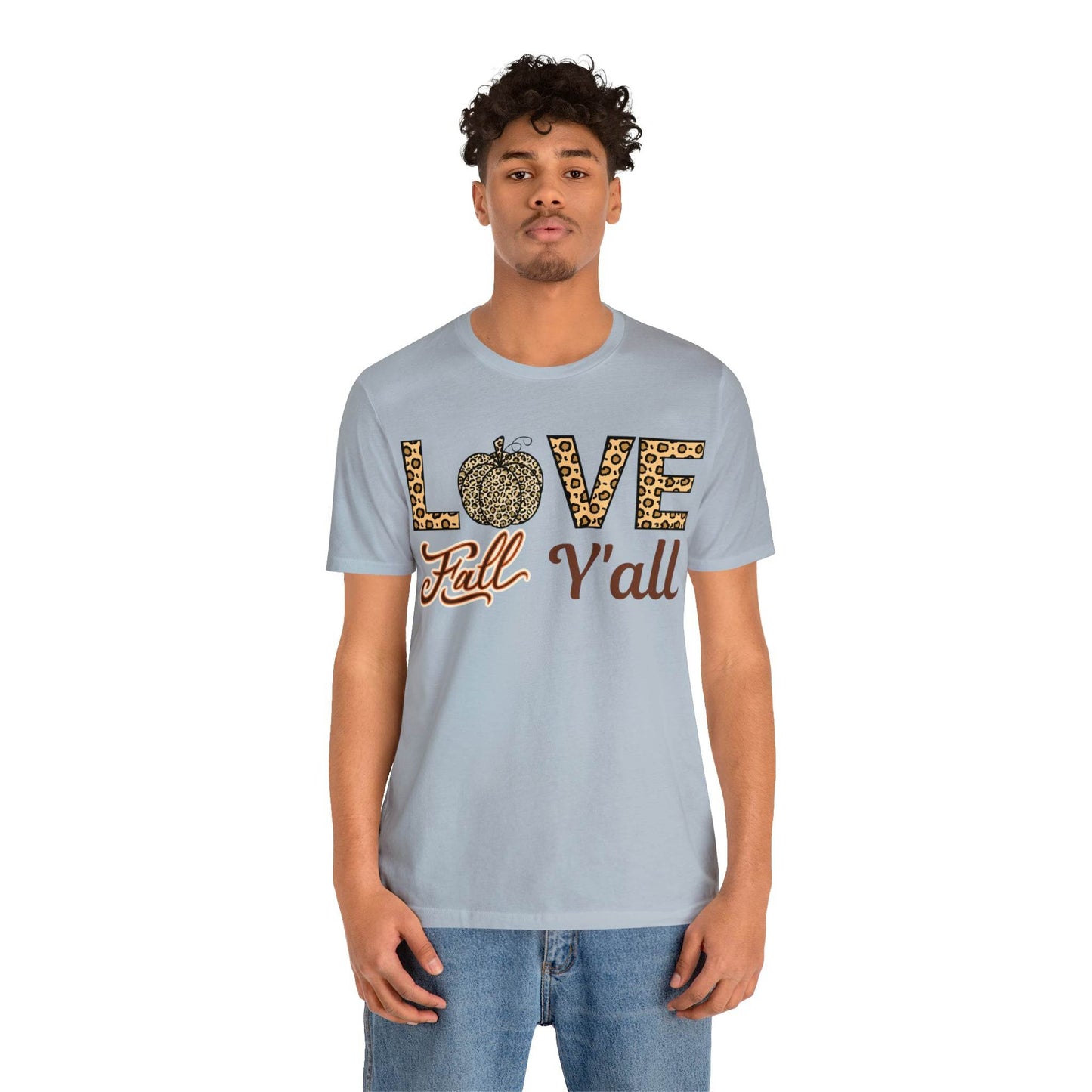 Leopard Print Love Fall Y'all Shirt, Pumpkin Shirt, Fall Shirt for Fall Lovers, Fall Gift - Giftsmojo