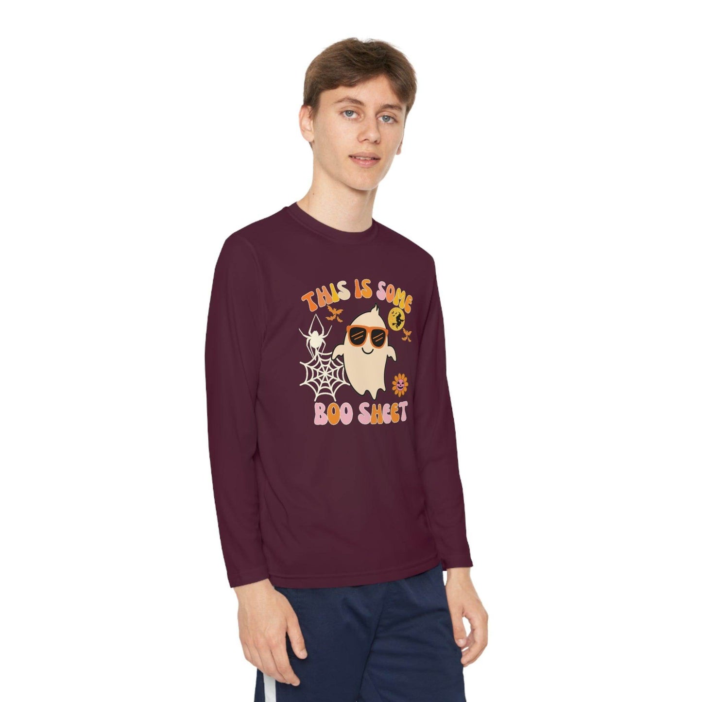 This is Some Boo Sheet Youth Halloween Costume Long Sleeve Competitor Tee Boo Sheet Halloween Shirt - Giftsmojo