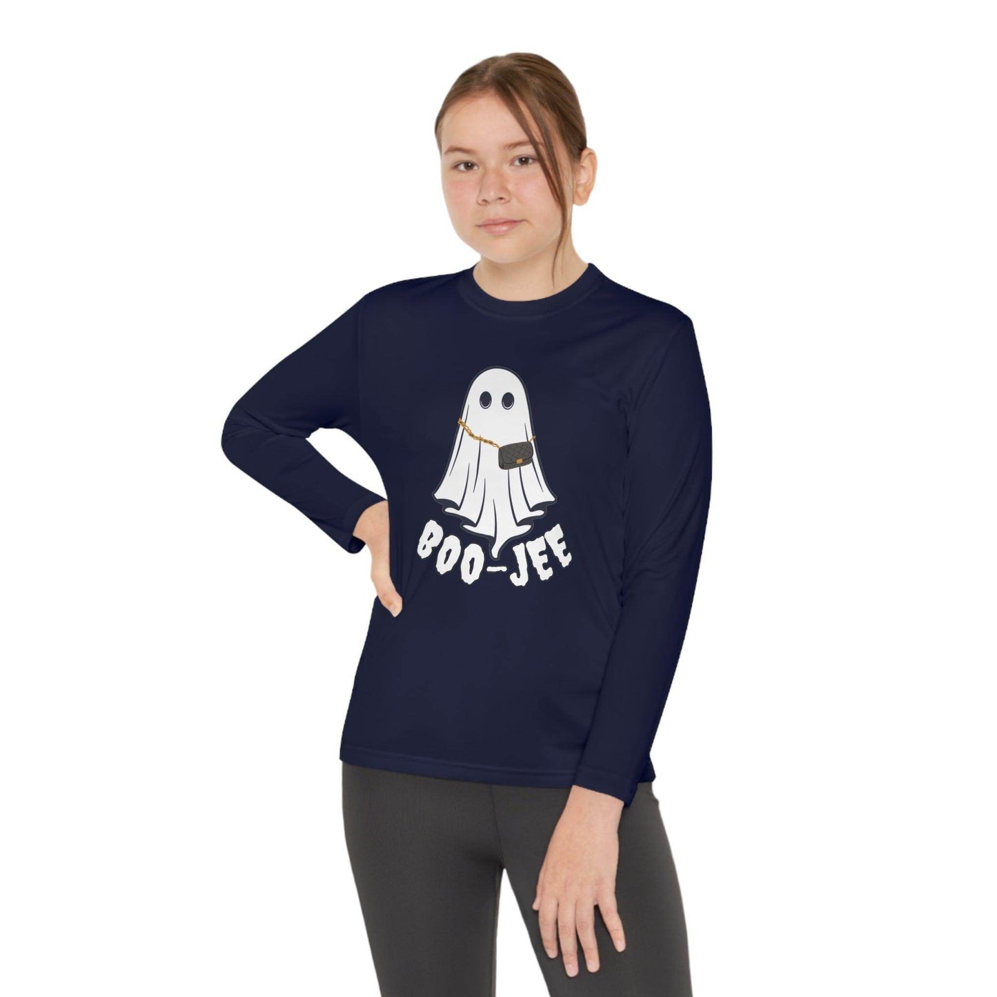 Boo-jee Costume Youth Halloween Costume Long Sleeve Competitor Tee Boojee Halloween Boujee - Giftsmojo
