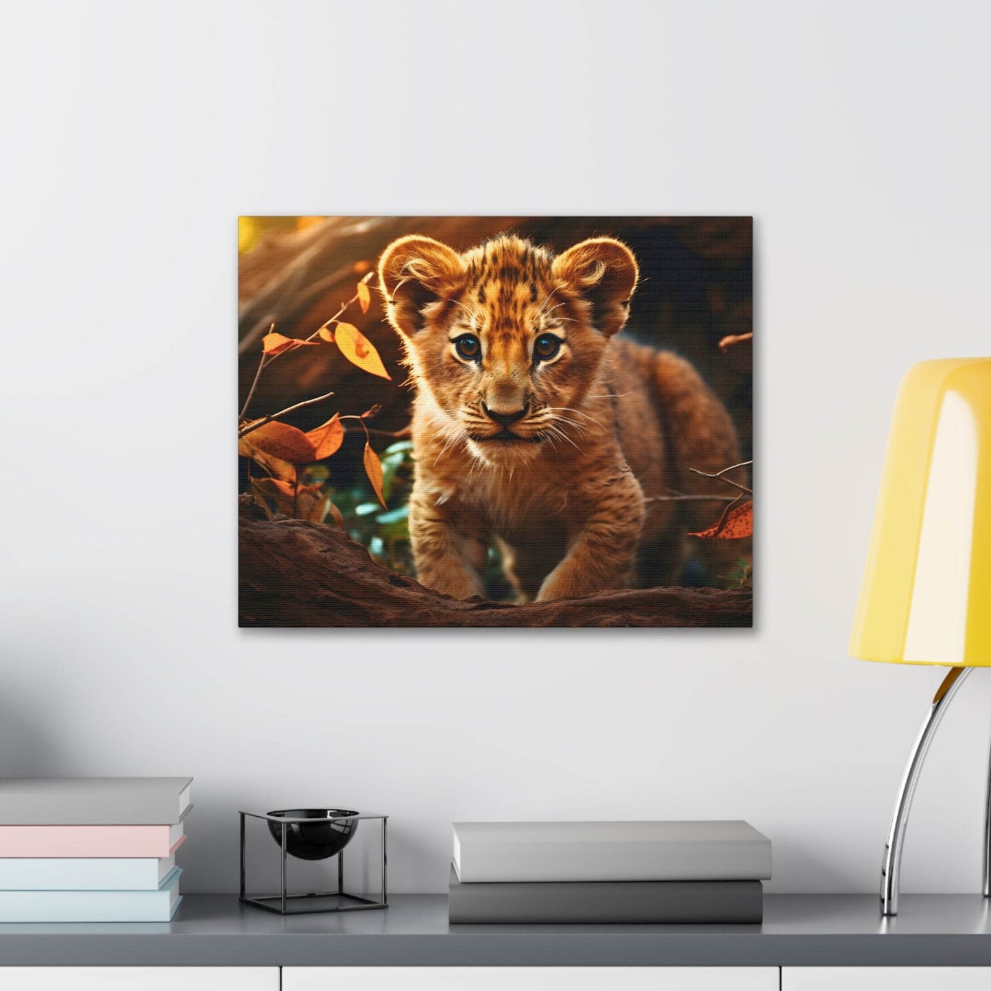 Baby Lion Cub Print Animal Nature Art Safari Nursery Canvas Gallery Wraps Baby Lion Print Large Canvas Art Animal Wall Art Lover Gift - Giftsmojo