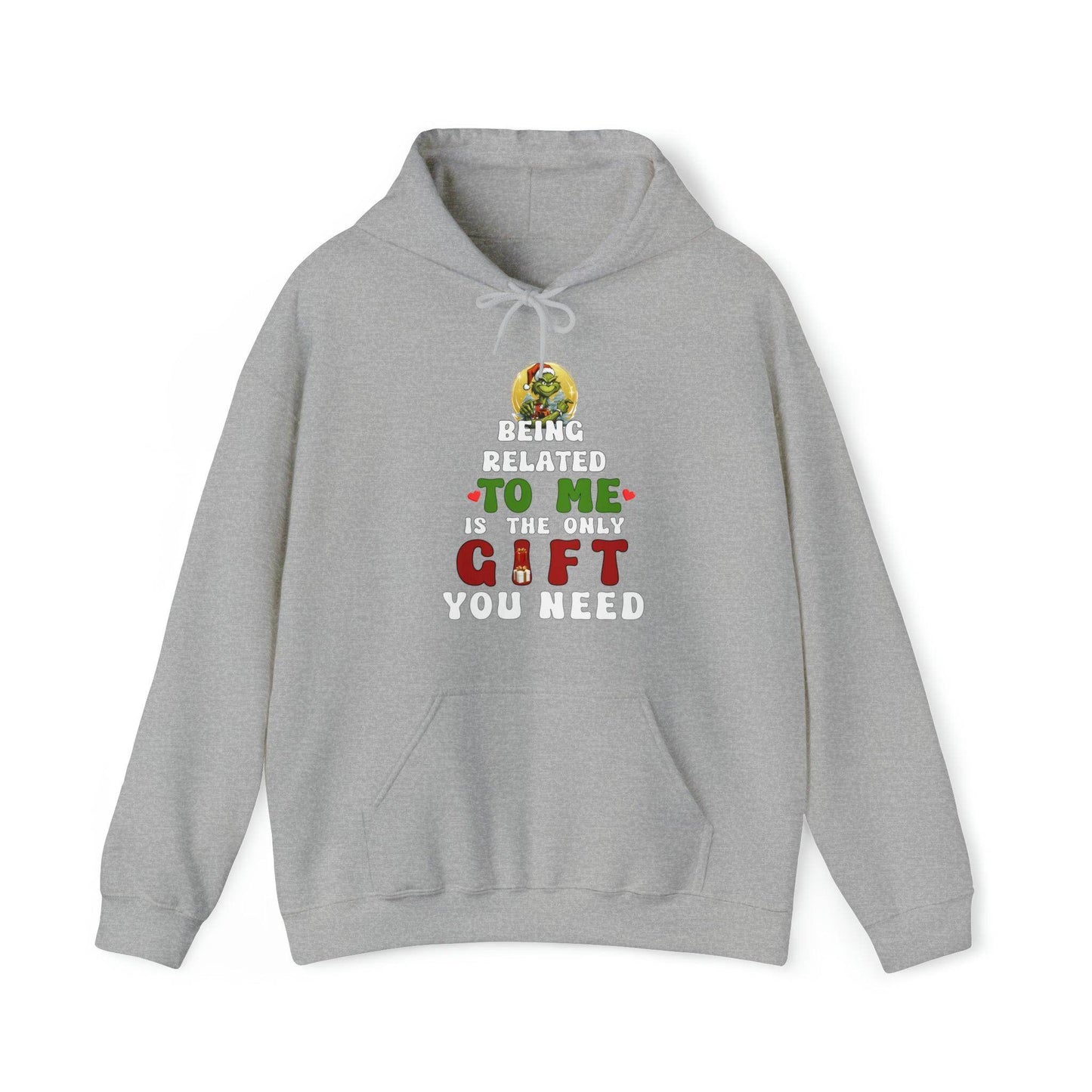 Christmas Hooded Sweatshirt Funny Christmas Shirt Trendy Shirt Funny Christmas Long Sleeve Tee Being Related To Me - Giftsmojo
