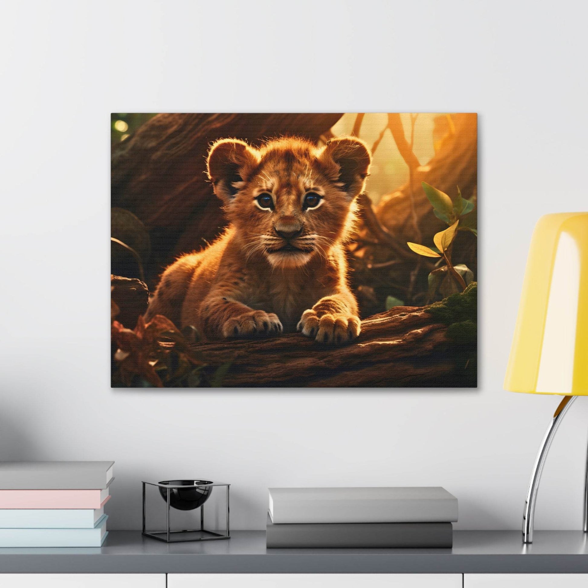 Baby Lion Cub Print Animal Nature Art Safari Nursery Canvas Gallery Wraps Baby Lion Print Large Canvas Art Animal Wall Art Lover Gift - Giftsmojo
