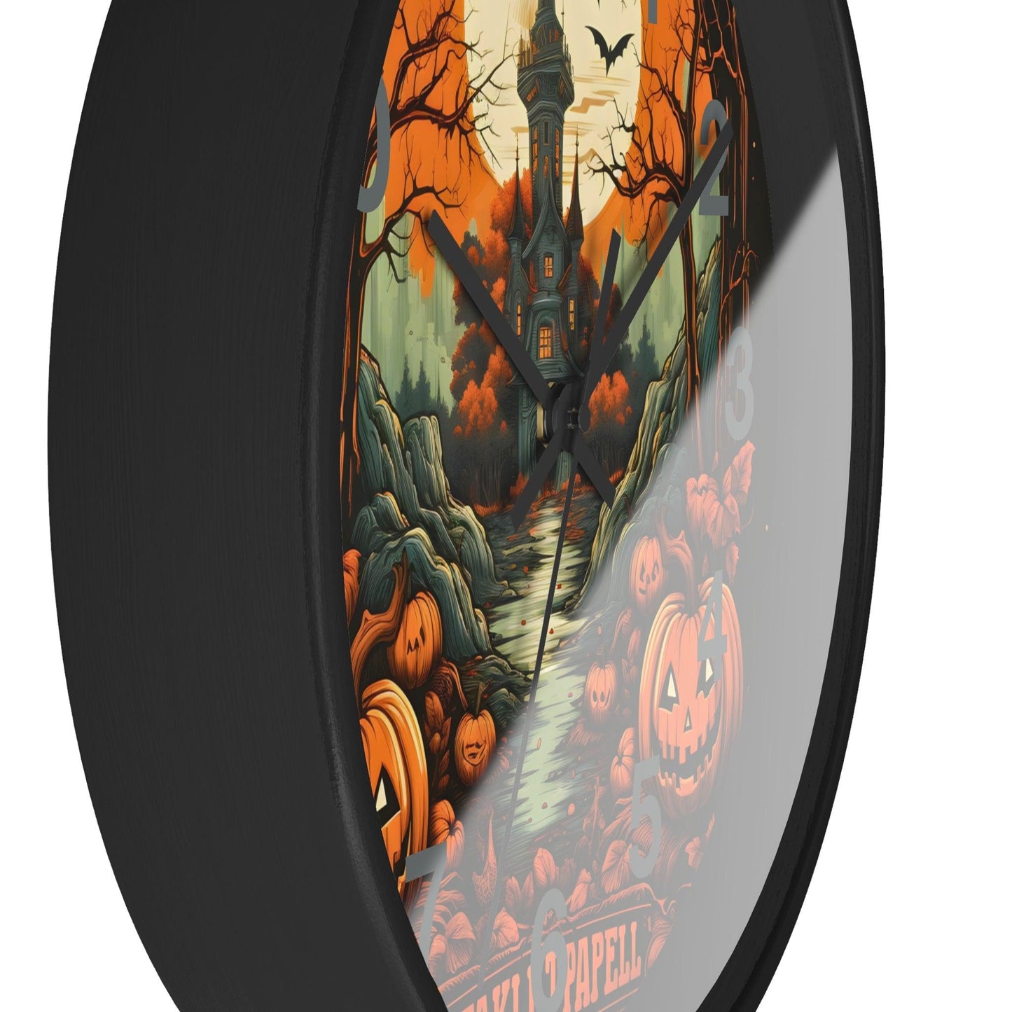 Happy HALLOTHANKSMAS Clock Halloween Ghost Wall Clock Halloween Wall Clocks Halloween Clock Fall Clock Halloween Decor