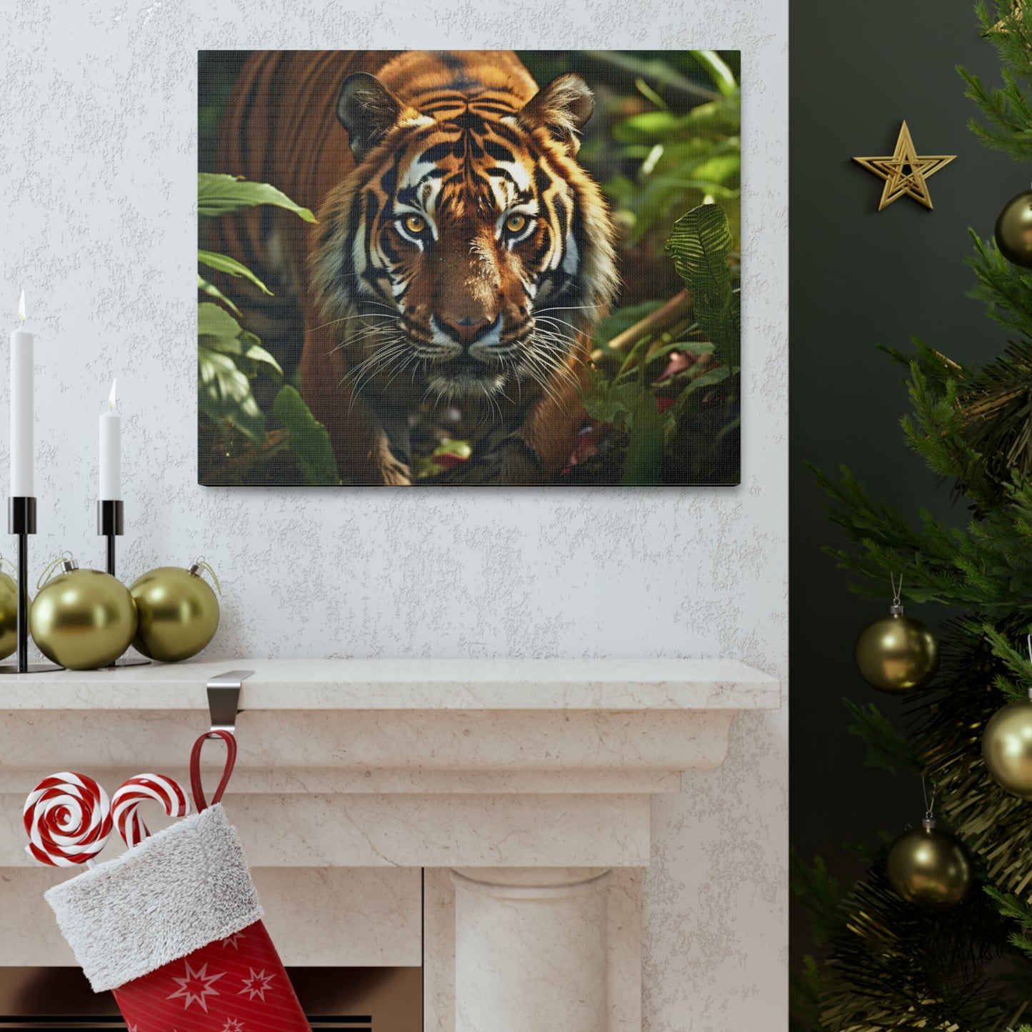 Tiger In Nature Art Canvas Gallery Wraps Tiger Print Large Canvas Art Animal Wall Art minimalist Wall Art Lover Gift