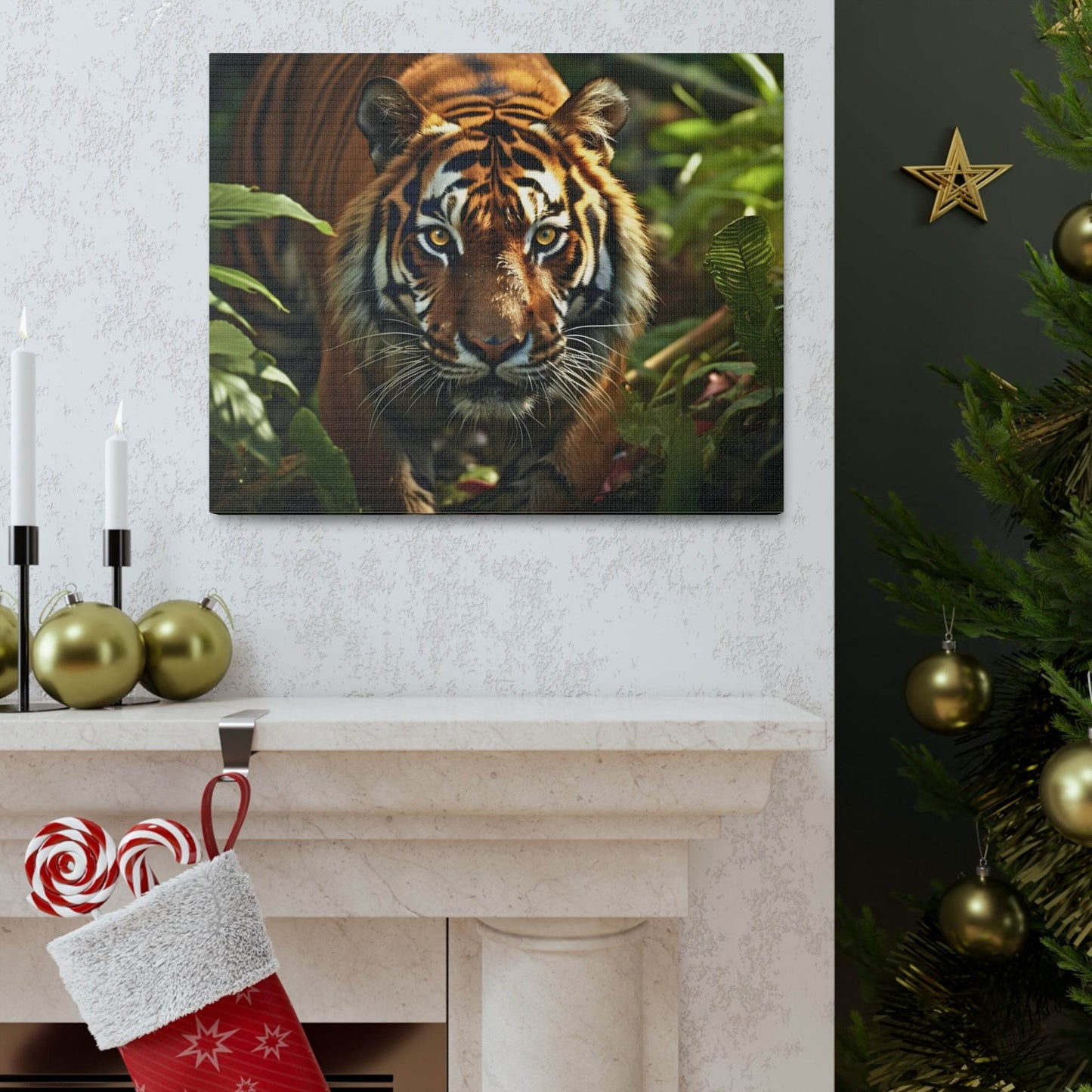Tiger In Nature Art Canvas Gallery Wraps Tiger Print Large Canvas Art Animal Wall Art minimalist Wall Art Lover Gift - Giftsmojo
