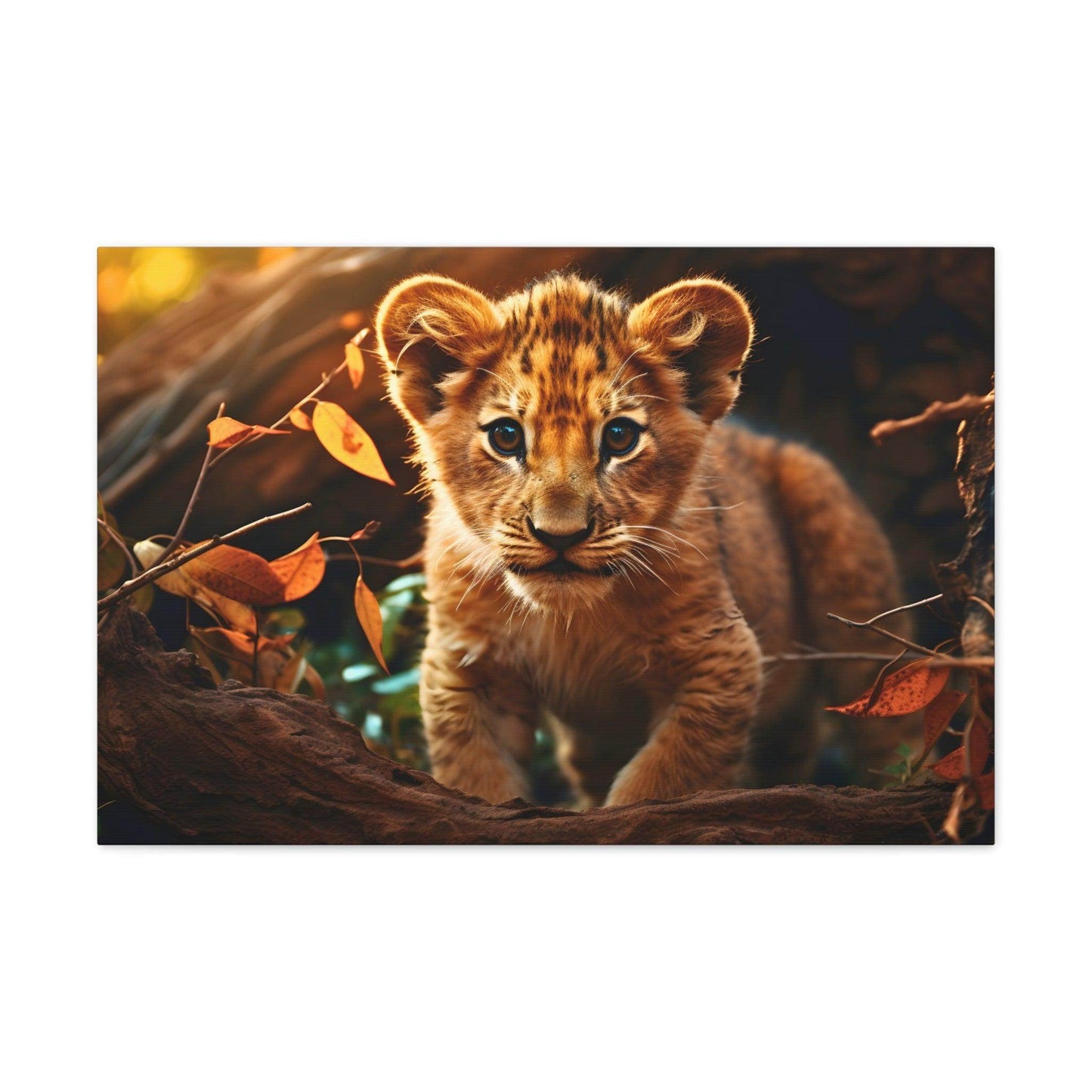 Baby Lion Cub Print Animal Nature Art Safari Nursery Canvas Gallery Wraps Baby Lion Print Large Canvas Art Animal Wall Art Lover Gift - Giftsmojo