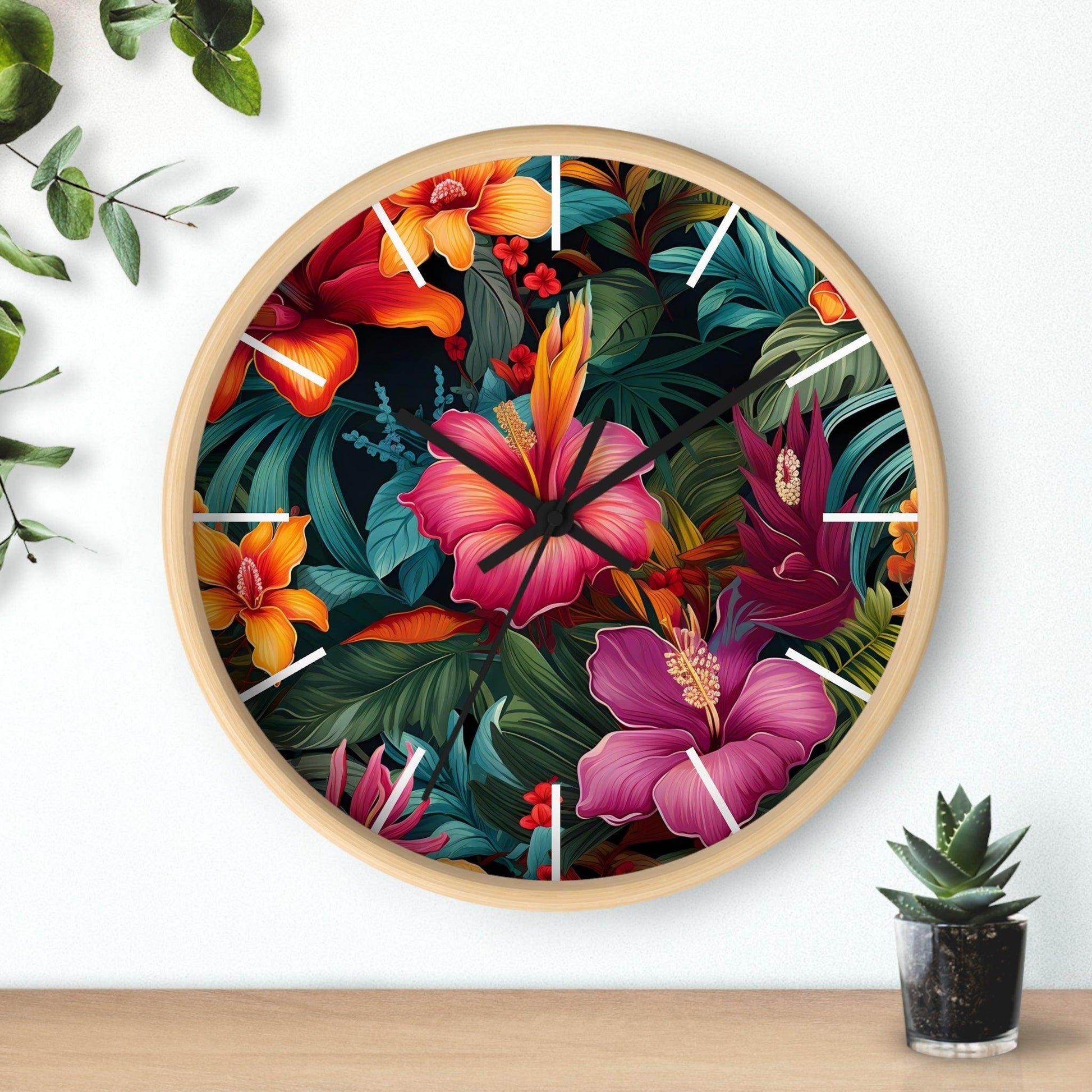 Wild Flower Wall Clock Flower Wall Clocks Home Clock Spring Clock Floral Clock Home Decor - Giftsmojo
